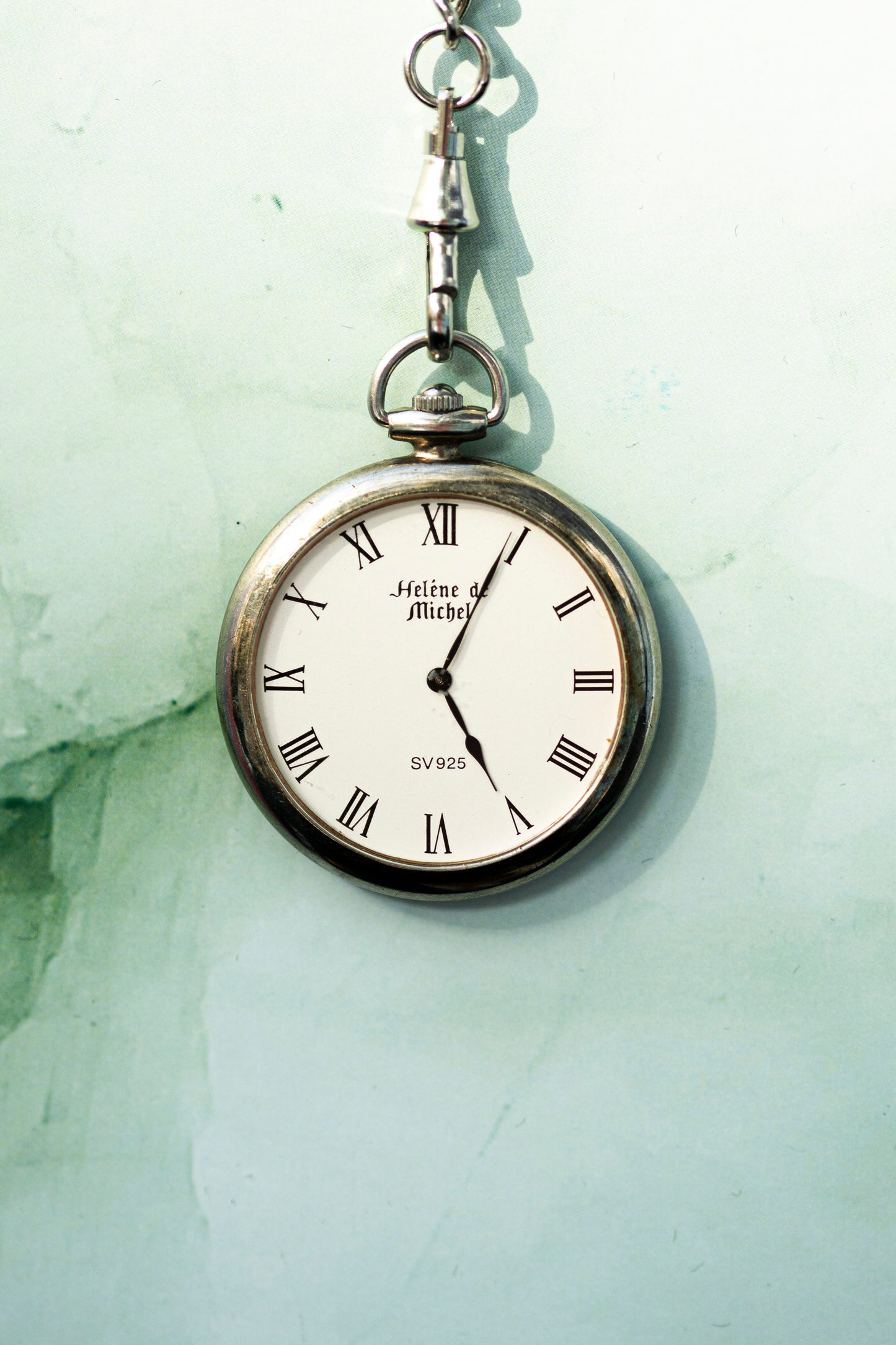 HELENE DE MICHEL SILVER TONE QUARTZ PRELOVED POCKET WATCH