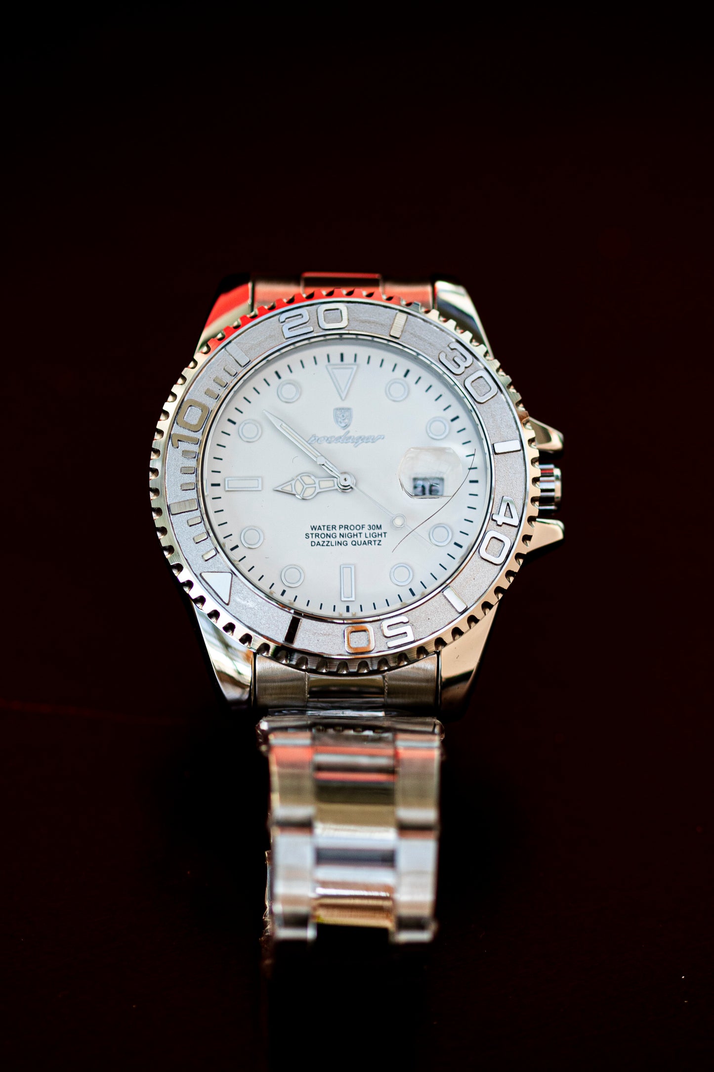 POEDAGAR STEEL QUARTZ WATCH