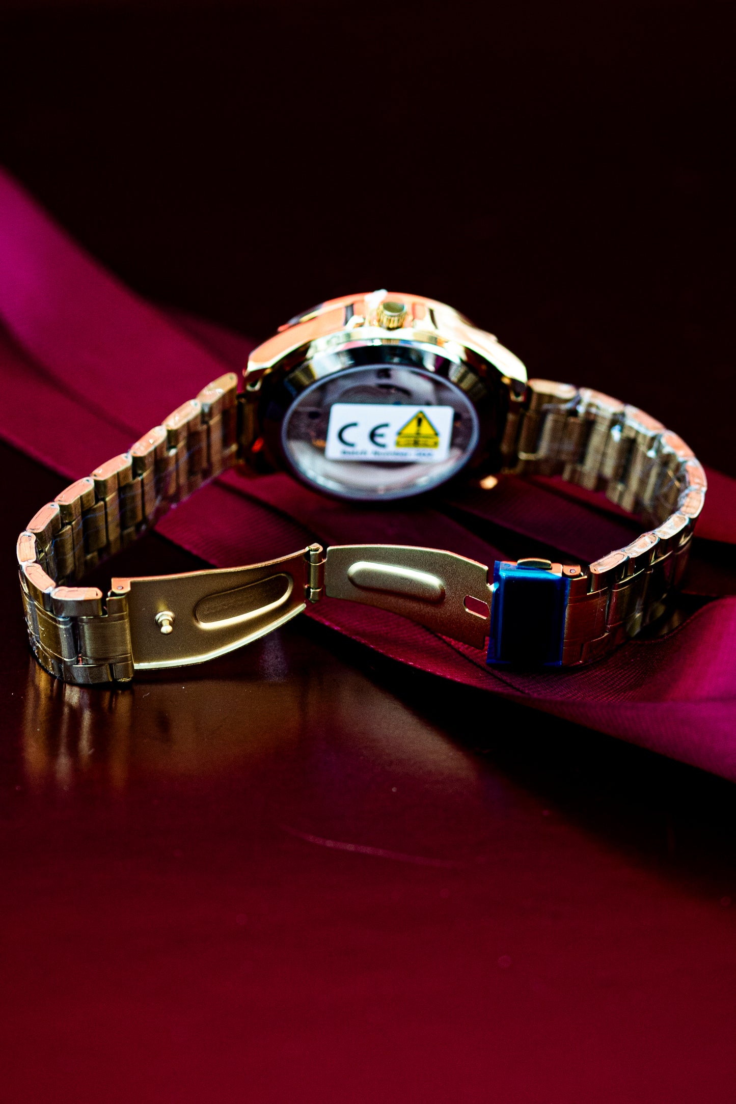 GOLD PLATED AUTOMATIC FASHION SKELETON WATCH