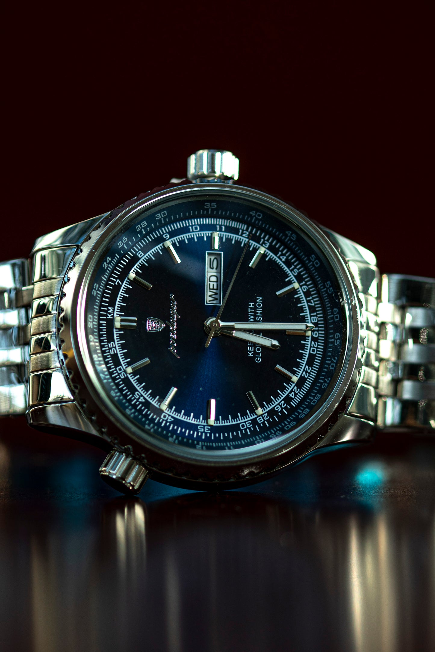 POEDAGAR STEEL QUARTZ FASHION WATCH