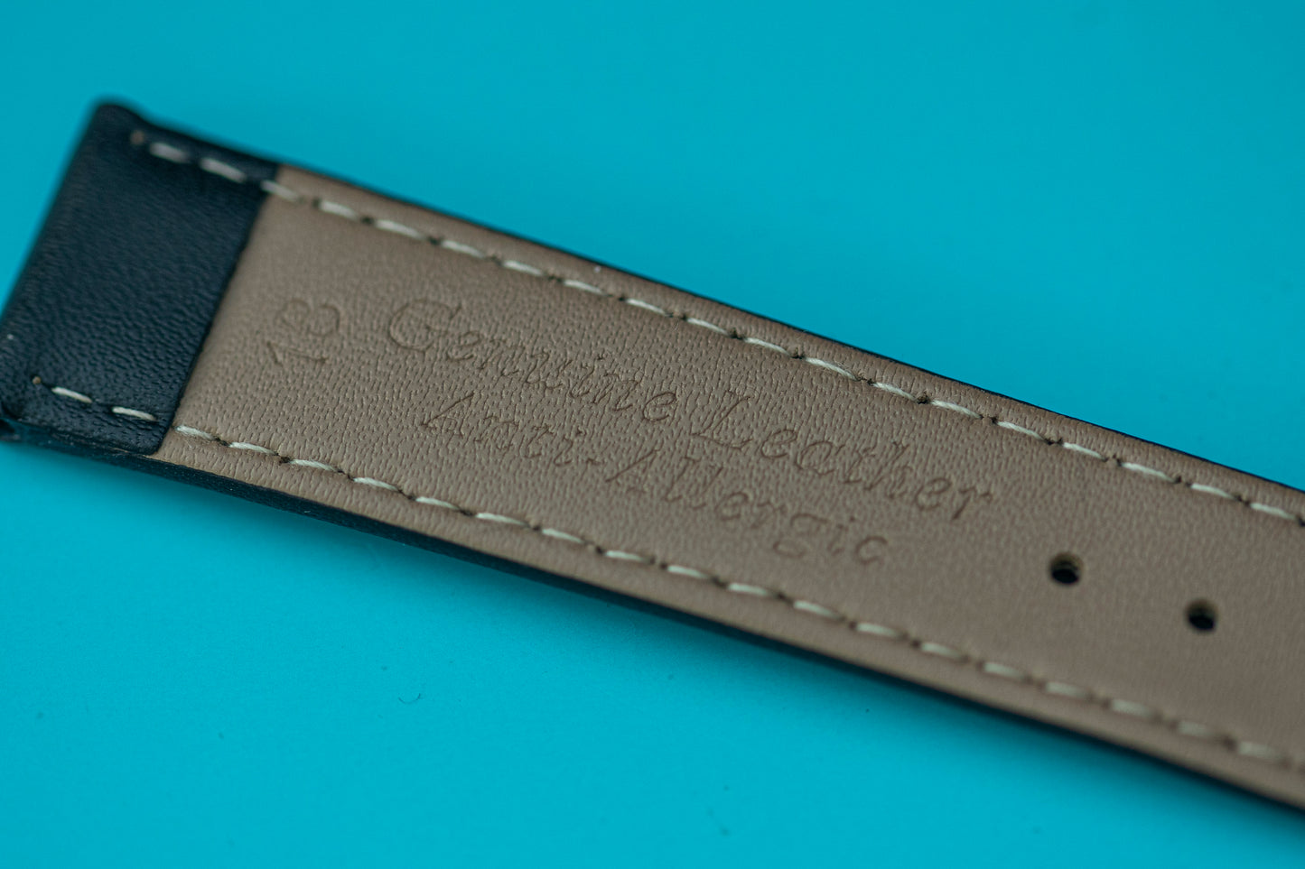BLACK GENUINE LEATHER WATCH STRAP 18MM – SILVER TONE BUCKLE