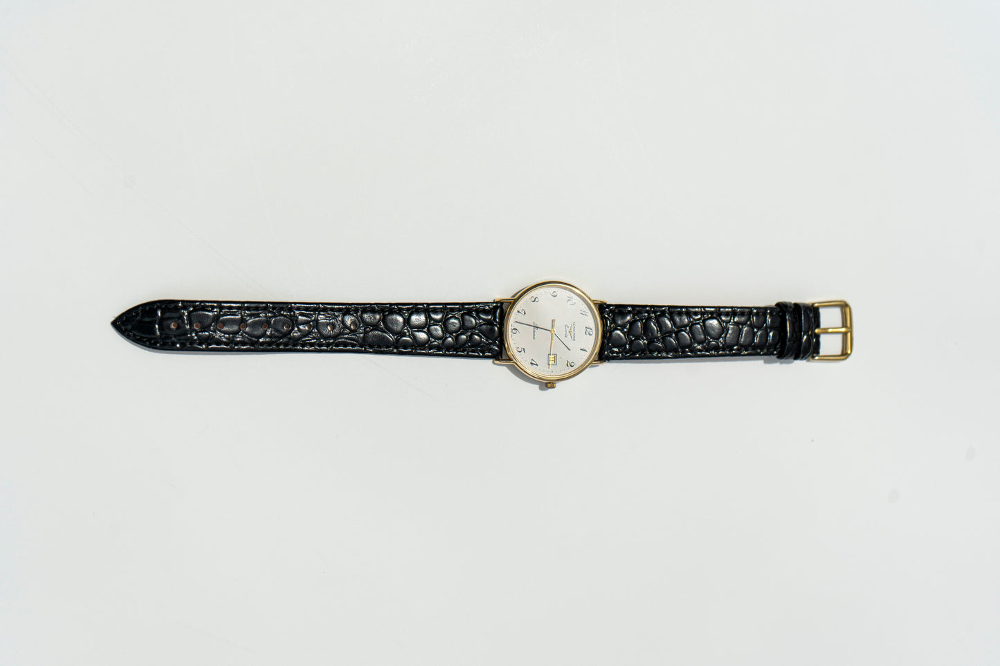 LONGINES PRESENCE WHITE DIAL GOLD-TONE QUARTZ SWISS PRELOVED WATCH
