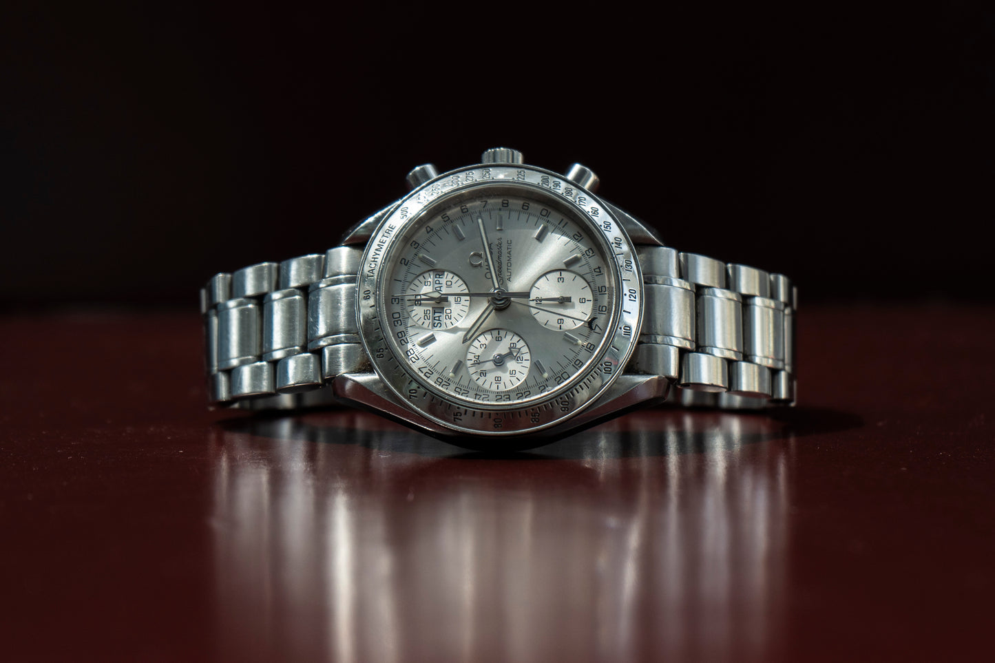 OMEGA SPEEDMASTER TRIPLE DATE AUTOMATIC CHRONOGRAPH SILVER DIAL SWISS PRELOVED WATCH