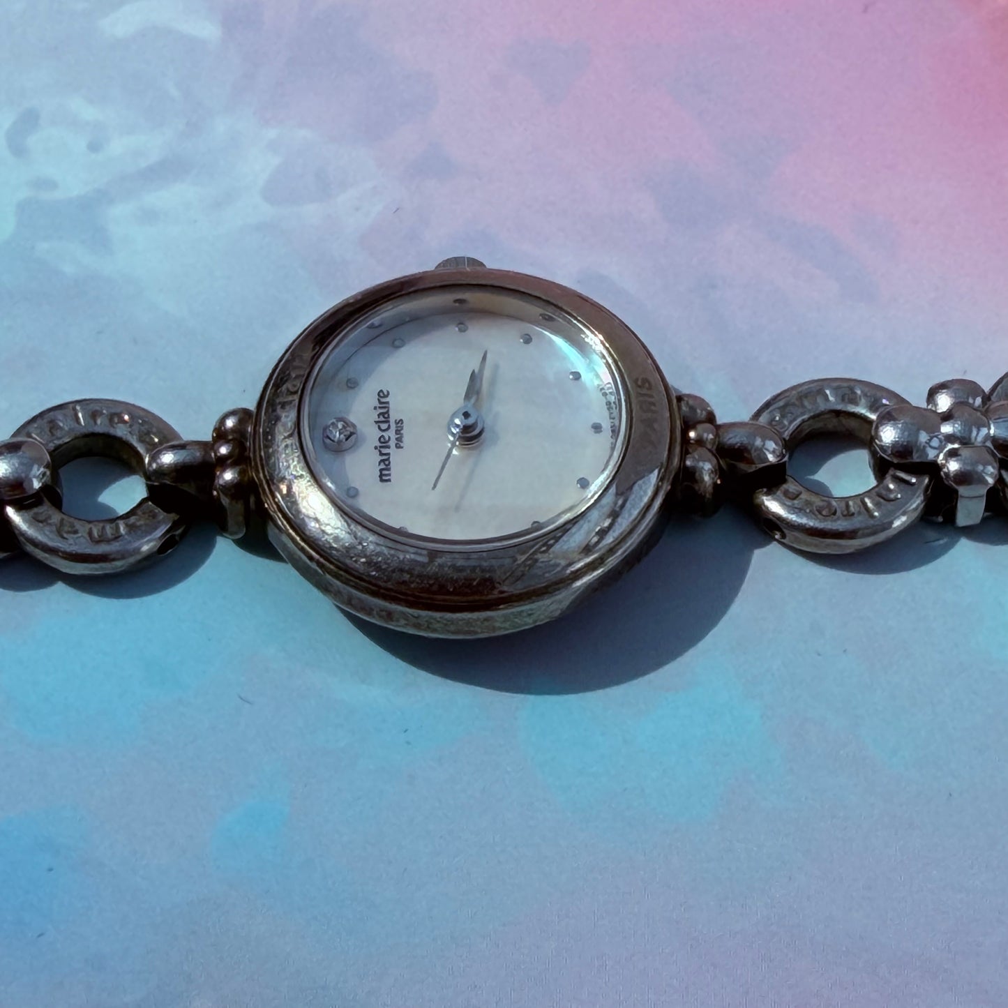 MARIE CLAIRE PARIS MOTHER OF PEARL DIAL QUARTZ LADIES BRACELET WATCH