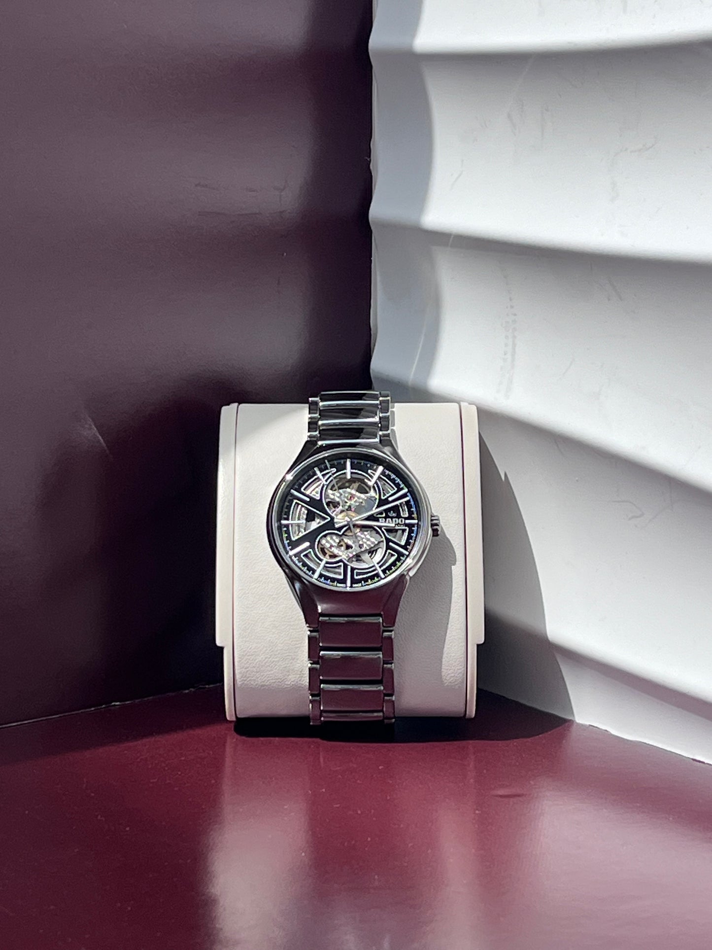 RADO TRUE FULL SET AUTOMATIC OPEN HEART SKELETON BLACK CERAMIC SWISS PRELOVED WATCH