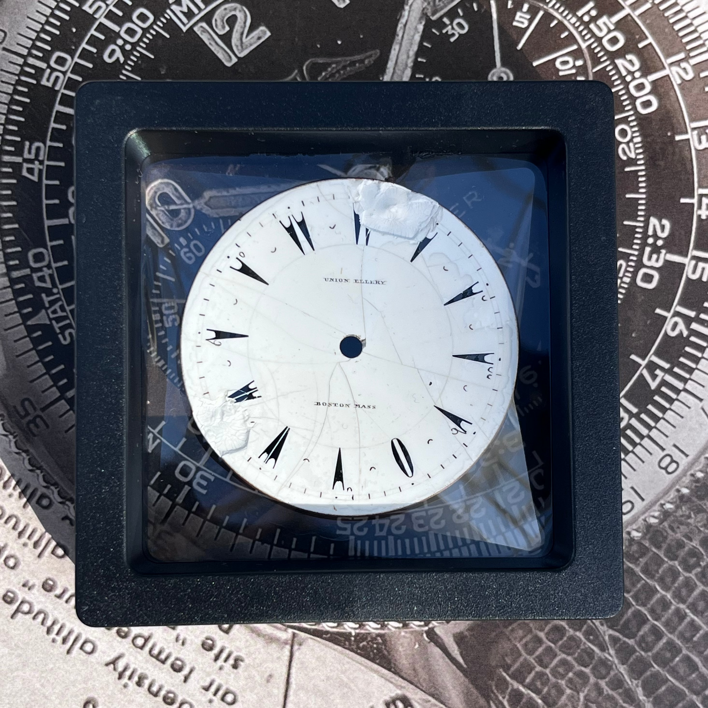 UNION ELGIN BOSTON MASS ENAMEL POCKET WATCH DIAL LATE 19TH CENTURY AMERICAN PRE-LOVED ANTIQUE DIAL