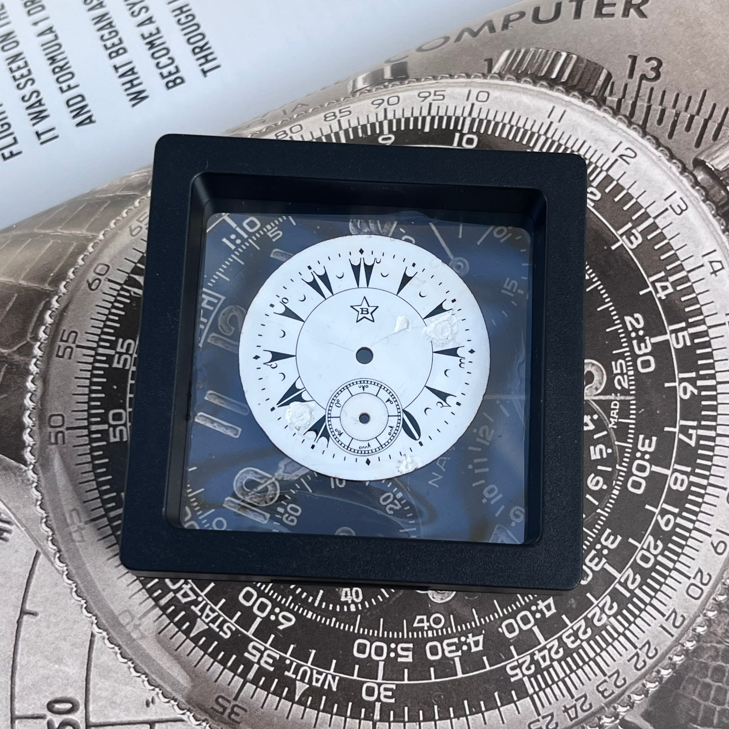 UNSIGNED STAR-MARKED ANTIQUE ENAMEL POCKET WATCH DIAL SWISS LATE 19TH CENTURY PRE-LOVED COLLECTOR’S DIAL WITH SMALL SECONDS