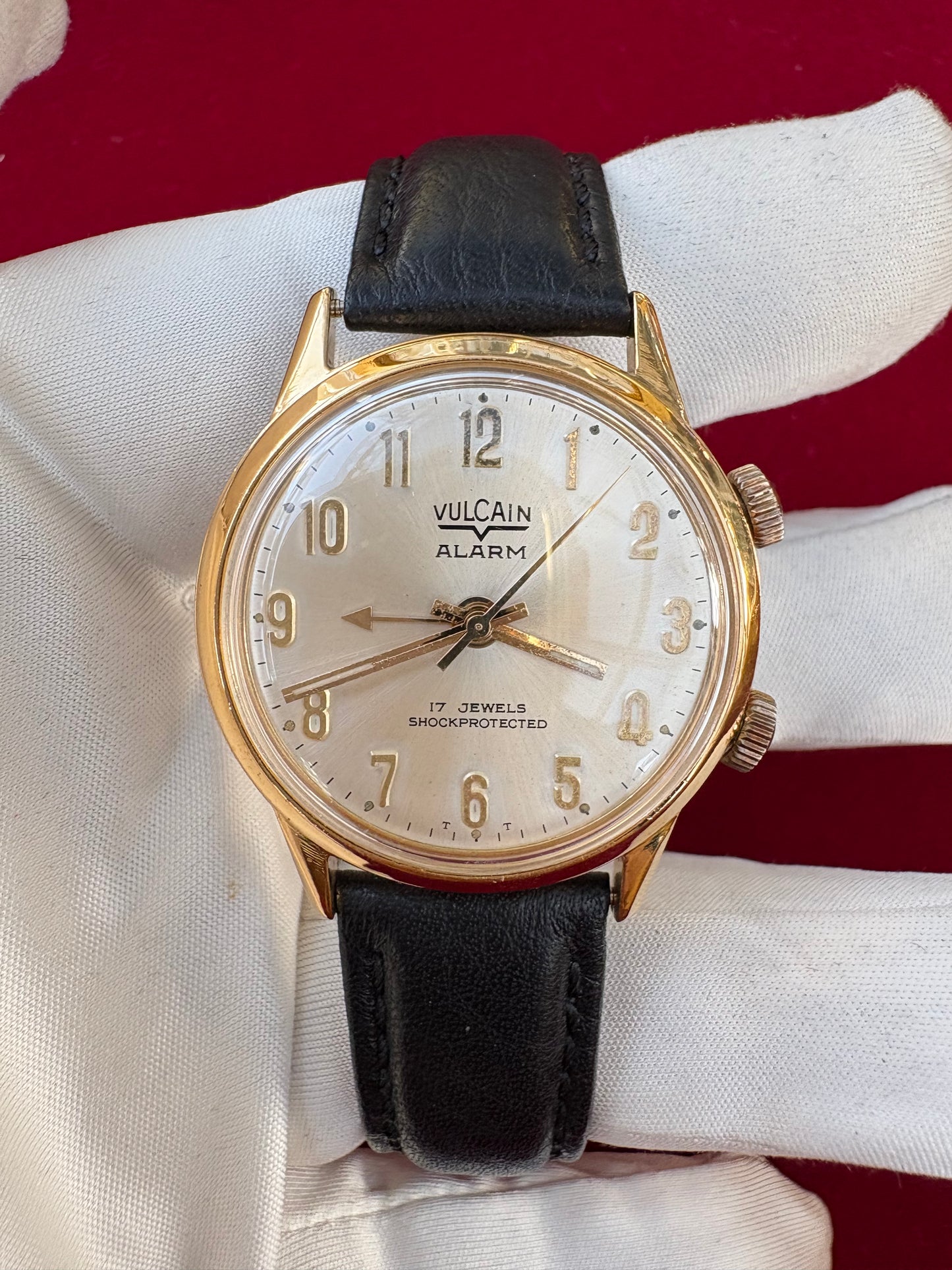 VULCAIN CRICKET ALARM RARE 1960s US PRESIDENTS PREOWNED MANUAL WINDING SWISS WATCH