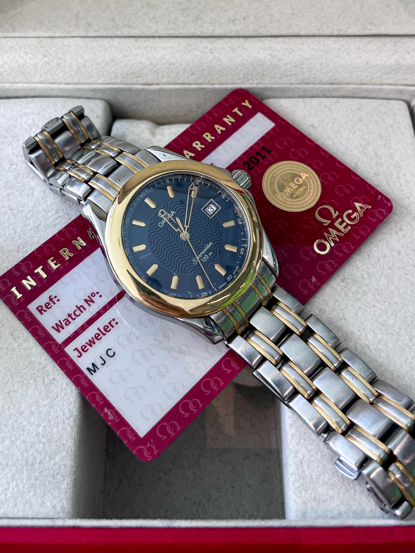 OMEGA SEAMASTER 120M TWO TONE QUARTZ SWISS PREOWNED WATCH