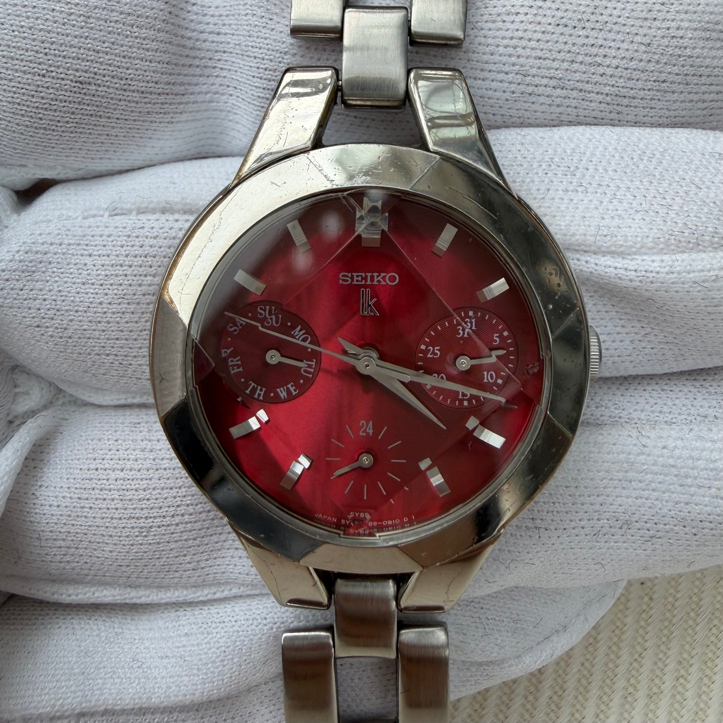SEIKO LK LADIES DAY DATE NEOVINTAGE 2000s QUARTZ JAPAN PREOWNED WATCH IN