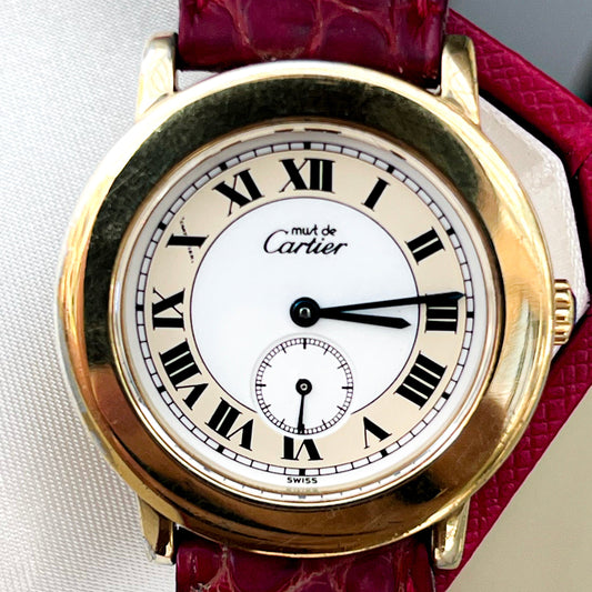 CARTIER MUST DE CARTIER RONDE VERMEIL QUARTZ SWISS VINTAGE WATCH