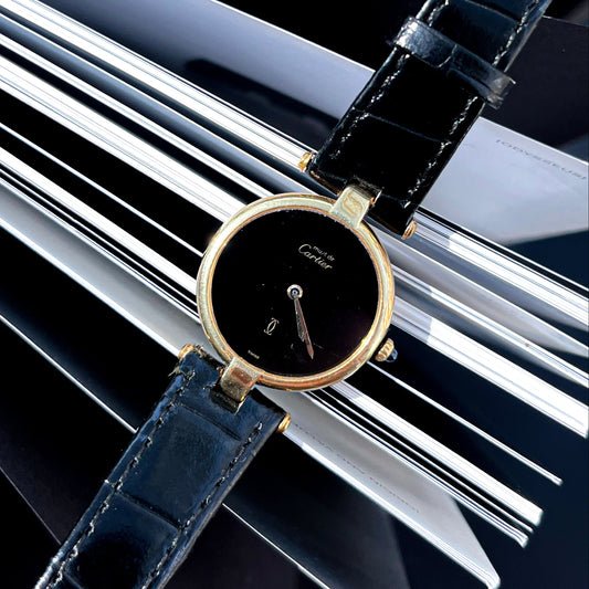 CARTIER MUST DE CARTIER VENDOME VERMEIL QUARTZ SWISS WATCH