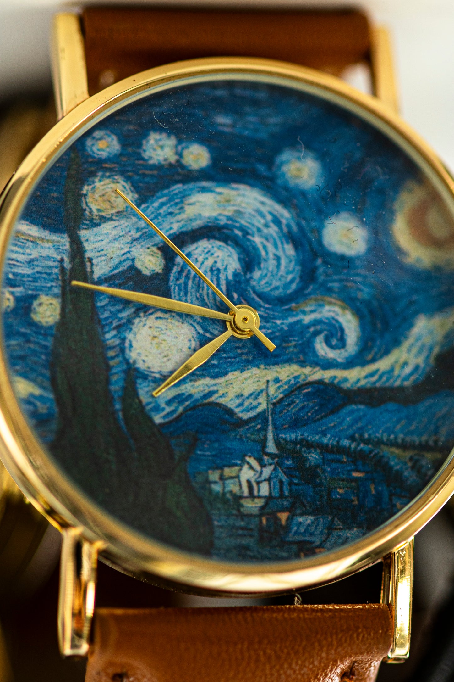 VAN GOGH ART FASHION WATCH LIGHT BROWN STRAP