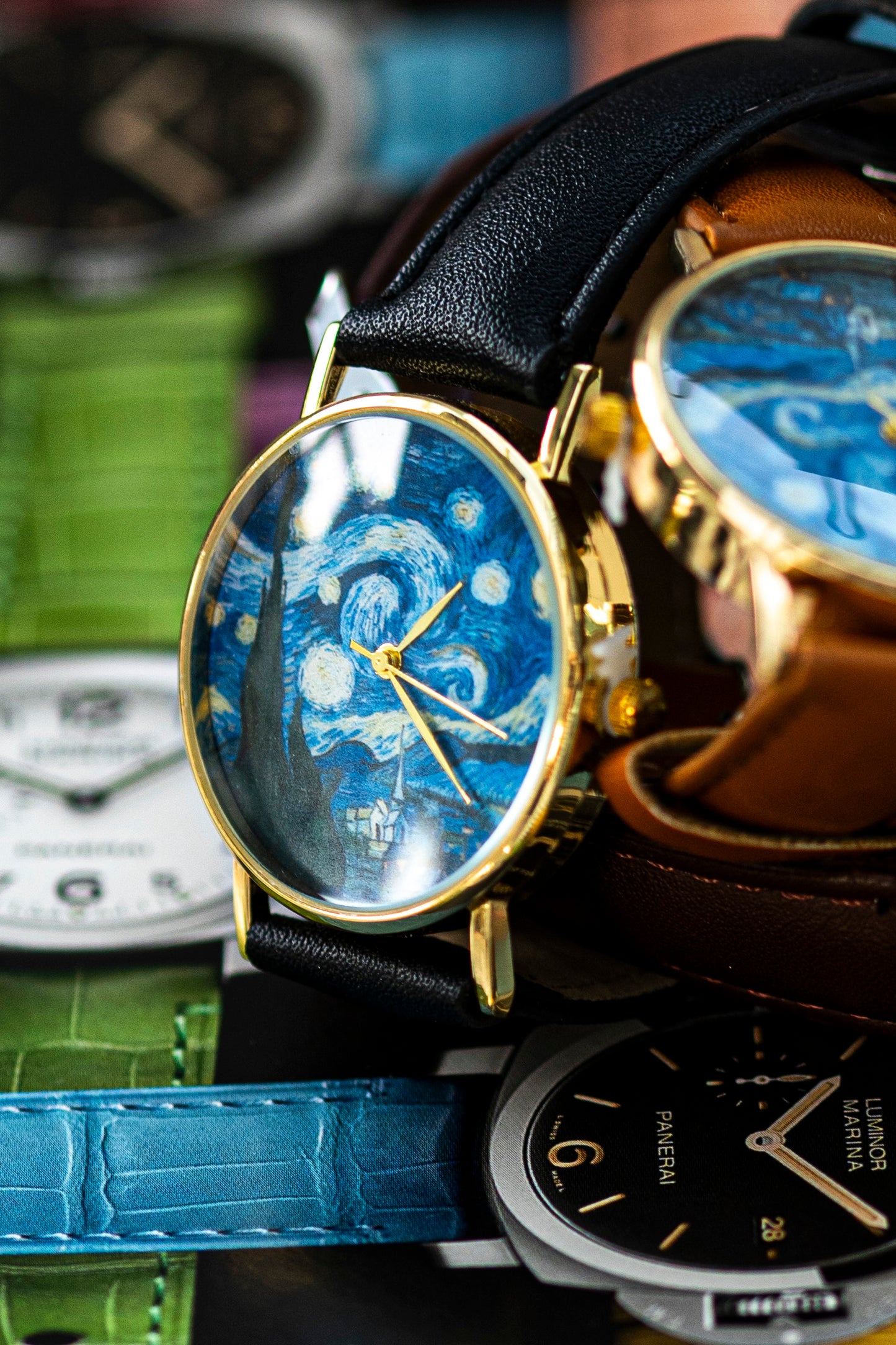 VAN GOGH ART FASHION WATCH BLACK STRAP