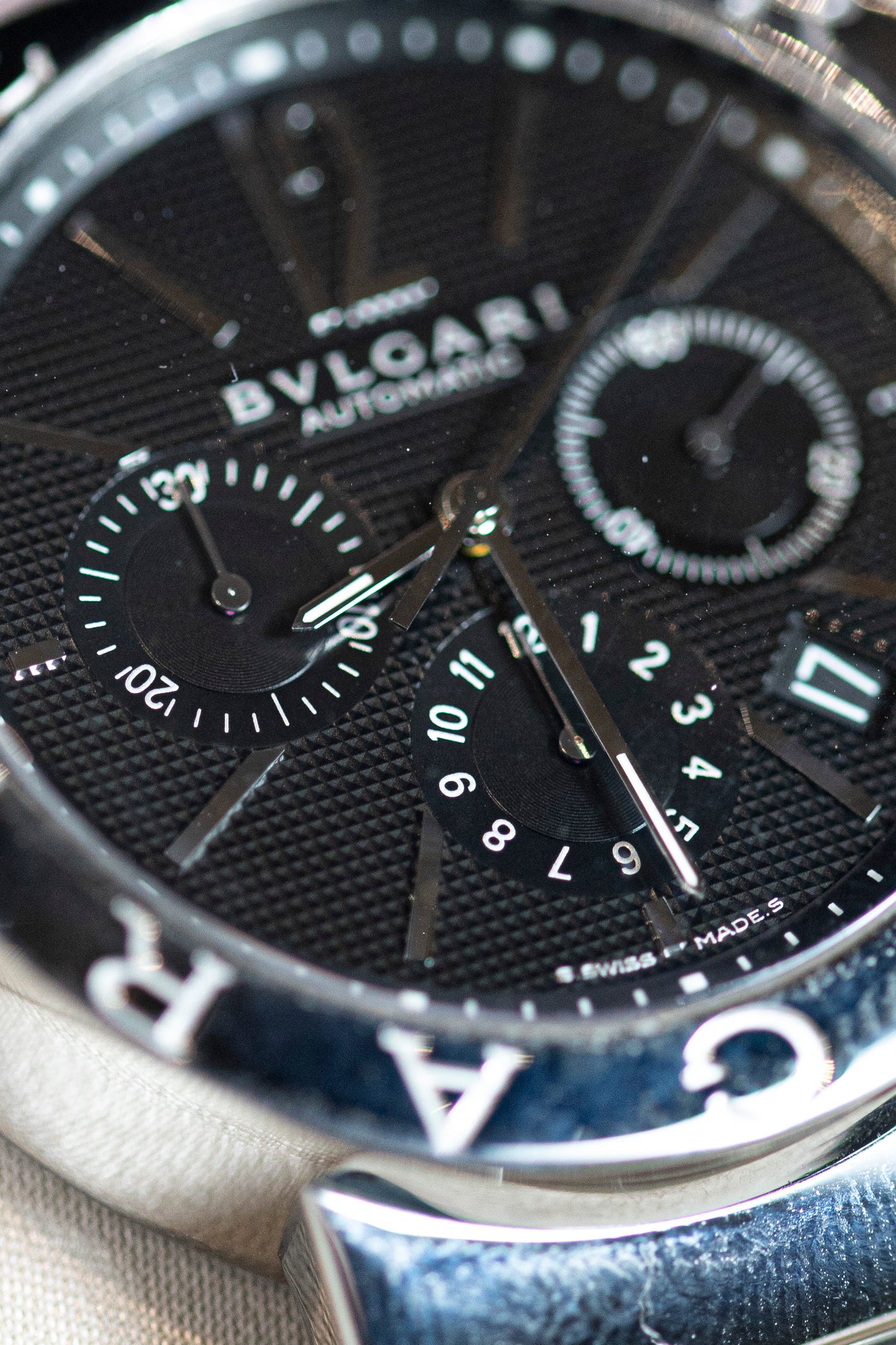 BVLGARI STEEL SWISS AUTOMATIC CHRONOGRAPH PRELOVED FULL SET WATCH