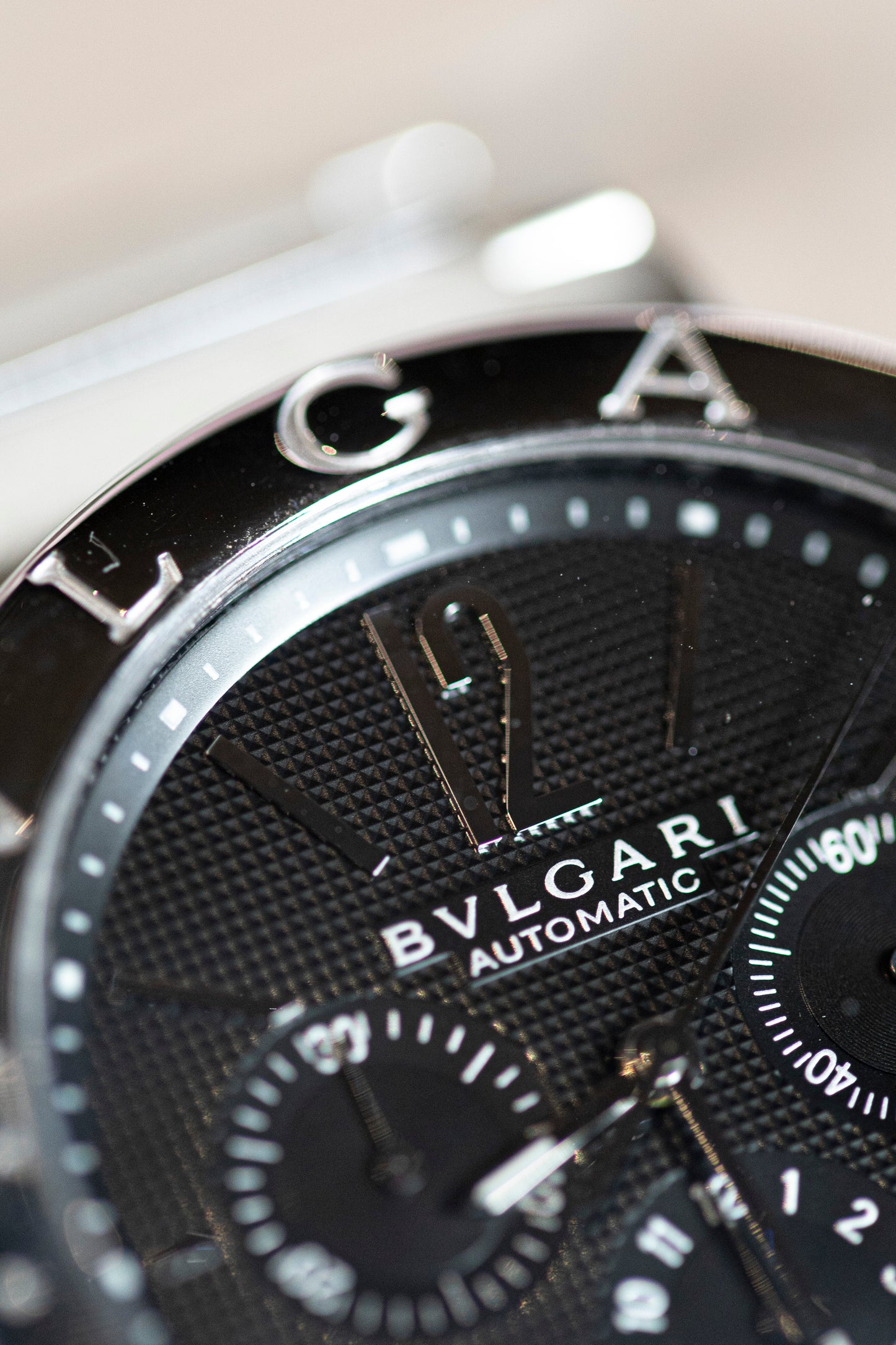 BVLGARI STEEL SWISS AUTOMATIC CHRONOGRAPH PRELOVED FULL SET WATCH