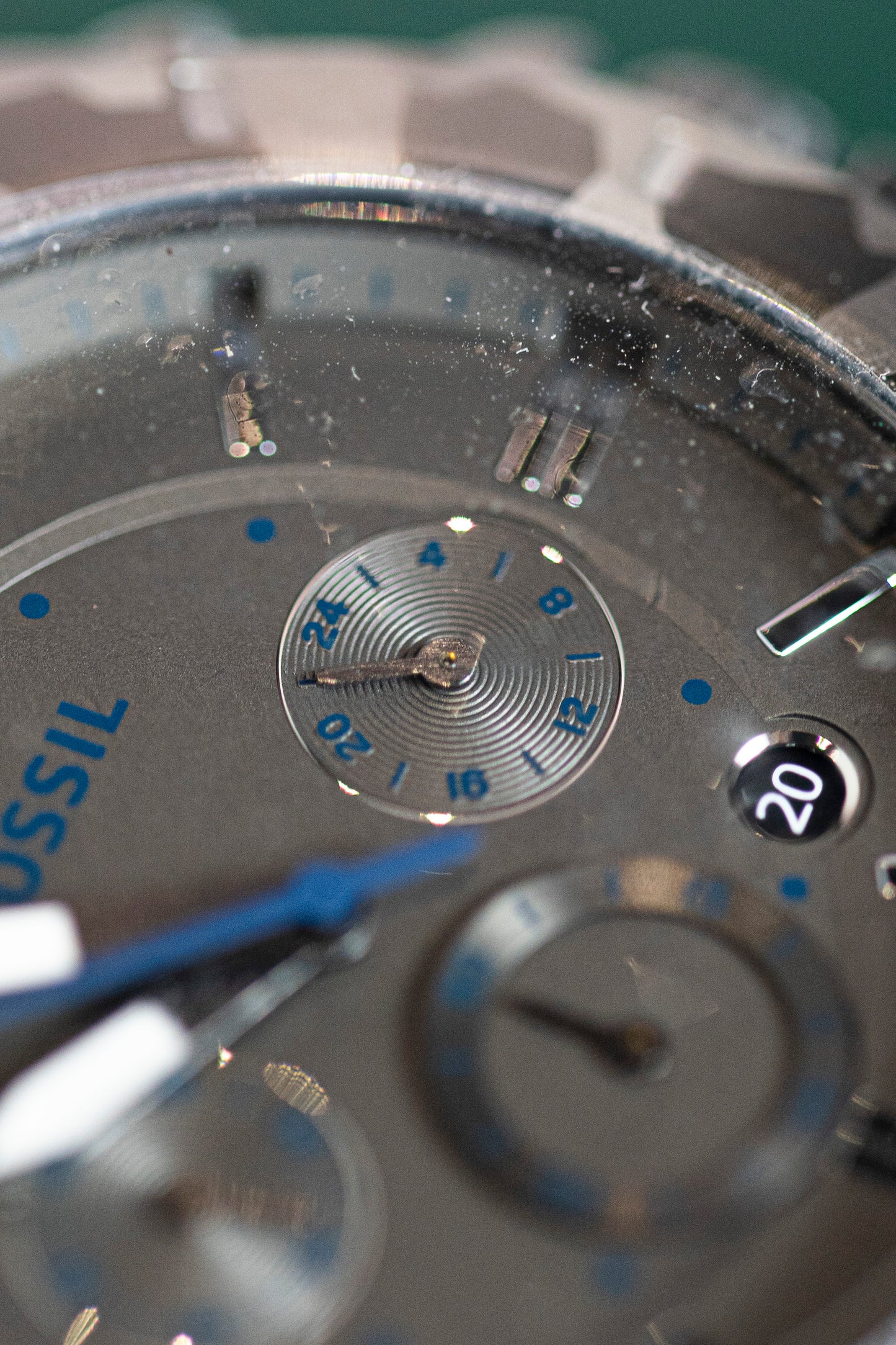 FOSSIL GUNMETAL CHRONOGRAPH STEEL QUARTZ PRELOVED NEVER WORN WATCH JAPAN