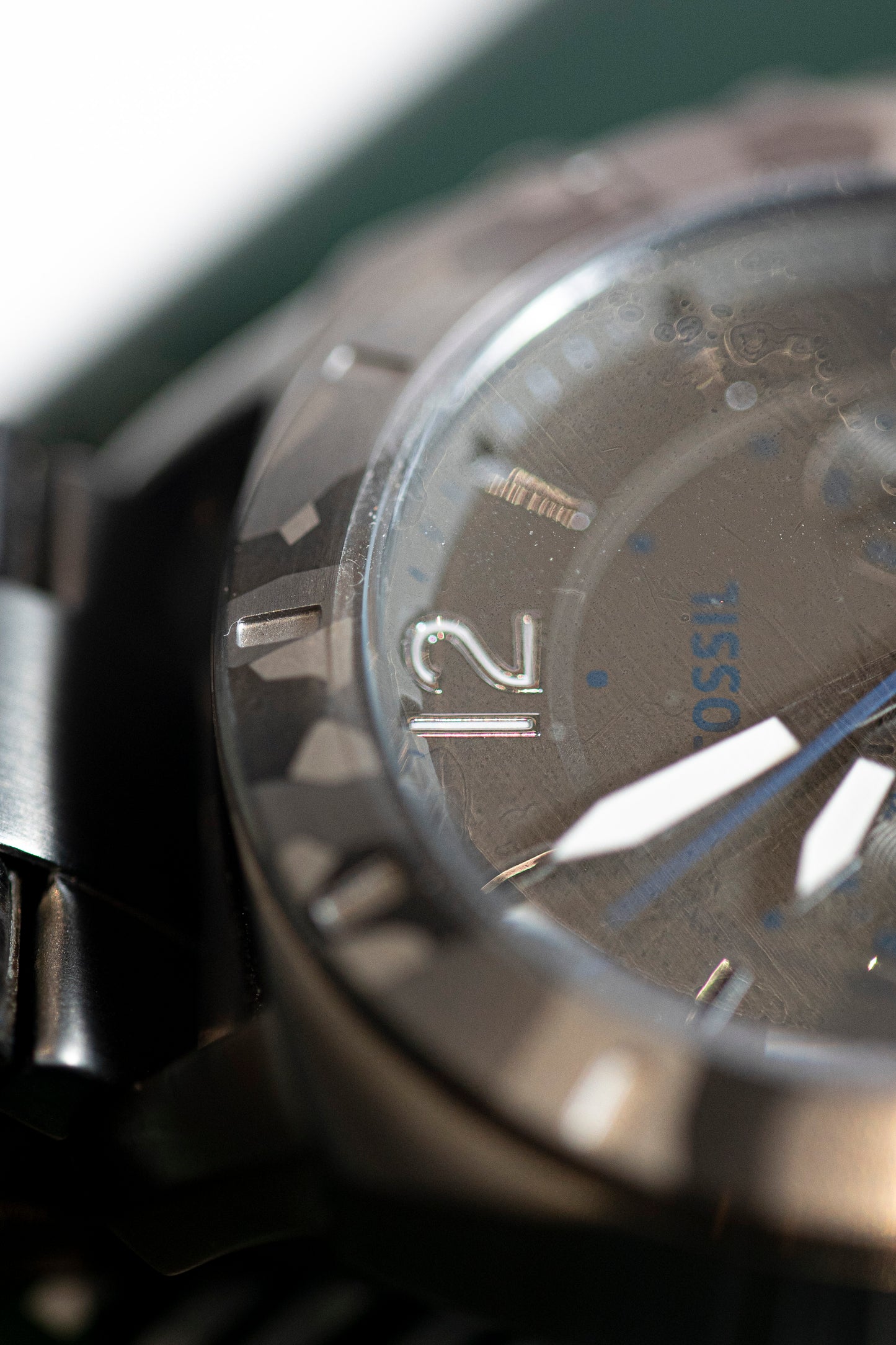 FOSSIL GUNMETAL CHRONOGRAPH STEEL QUARTZ PRELOVED NEVER WORN WATCH JAPAN