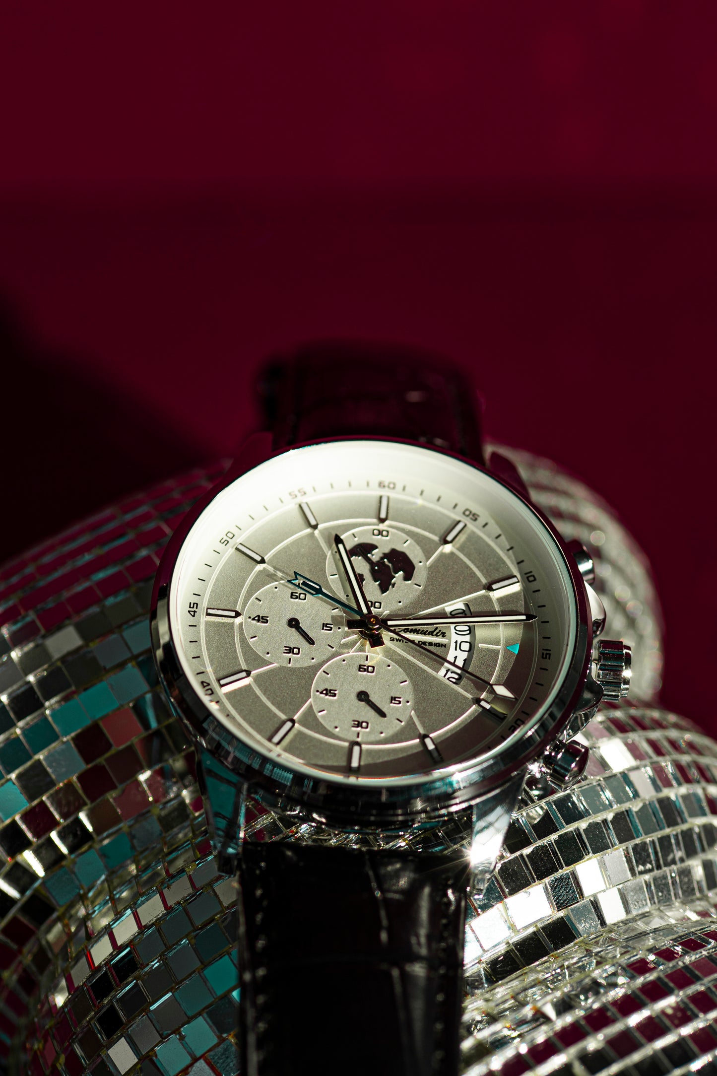 CONRADINI STEEL QUARTZ JAPAN FASHION CHRONOGRAPH WATCH