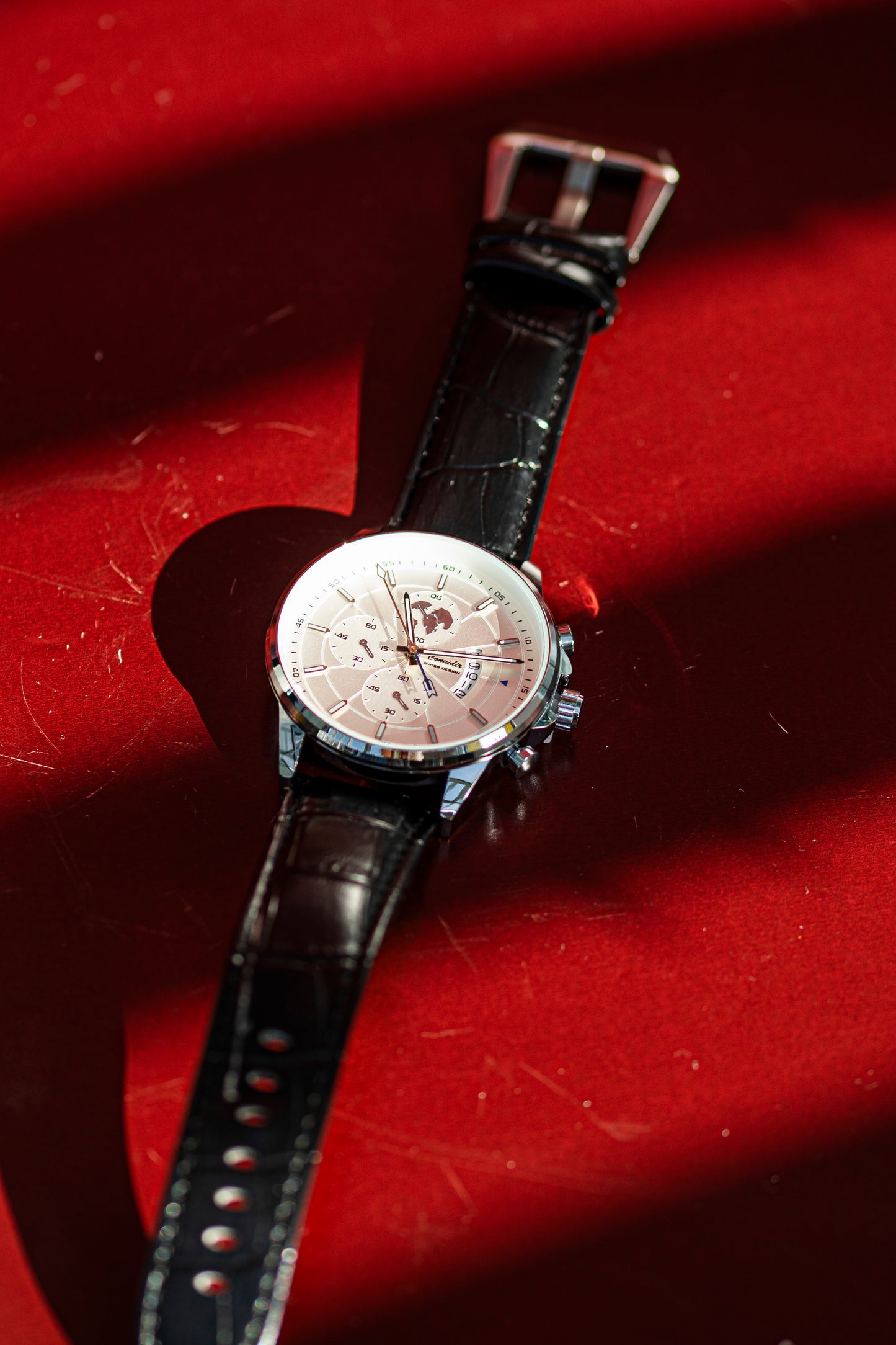 CONRADINI STEEL QUARTZ JAPAN FASHION CHRONOGRAPH WATCH