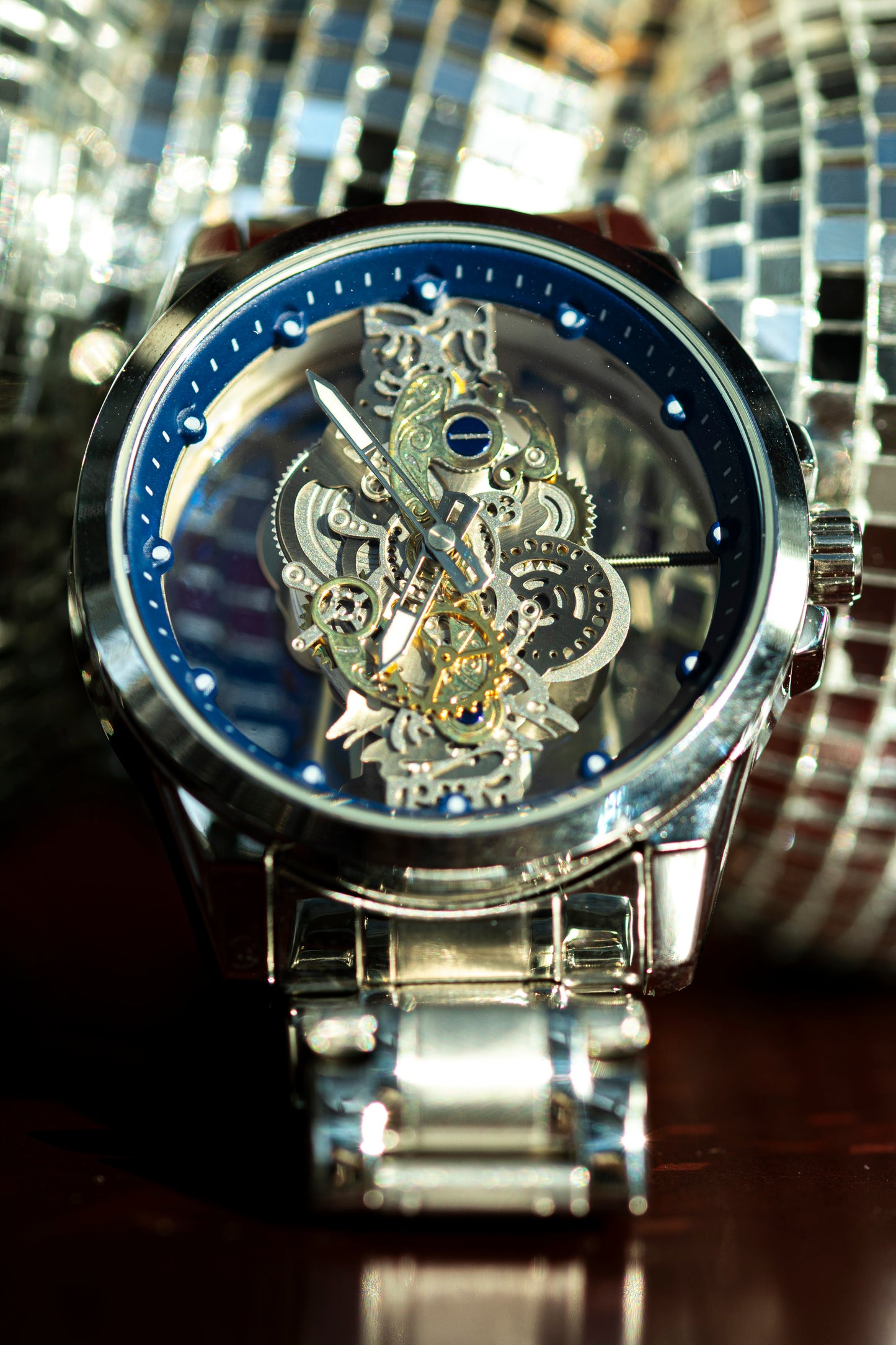 SKELETON STEEL AUTOMATIC FASHION WATCH