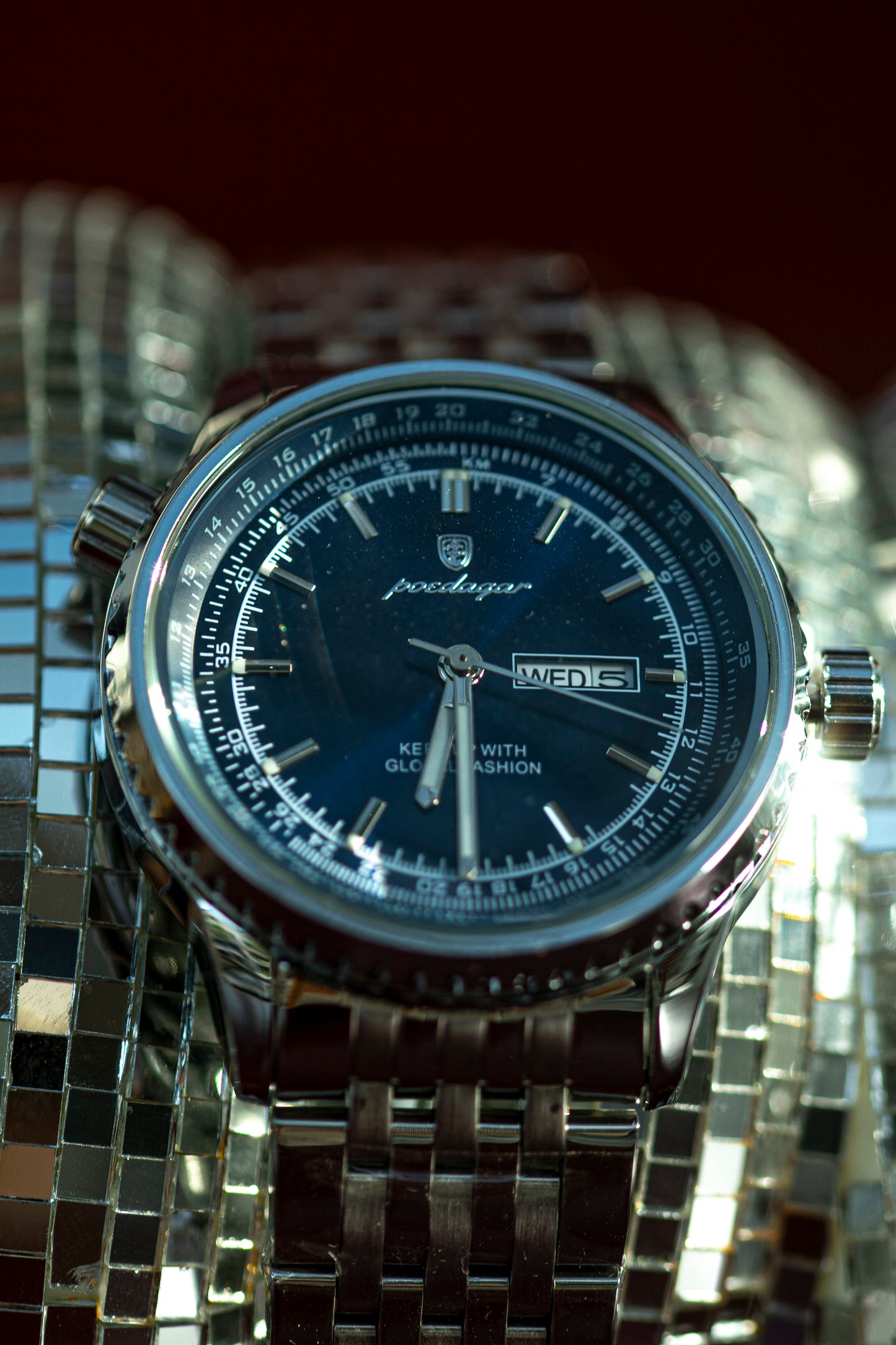 POEDAGAR STEEL QUARTZ FASHION WATCH