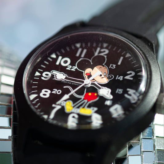 MICKEY MOUSE BLACK QUARTZ JAPAN PRELOVED WATCH
