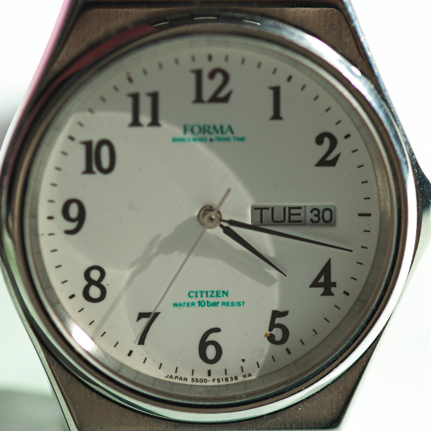 CITIZEN FORMA 1980S STEEL QUARTZ DAYDATE JAPAN PRELOVED WATCH