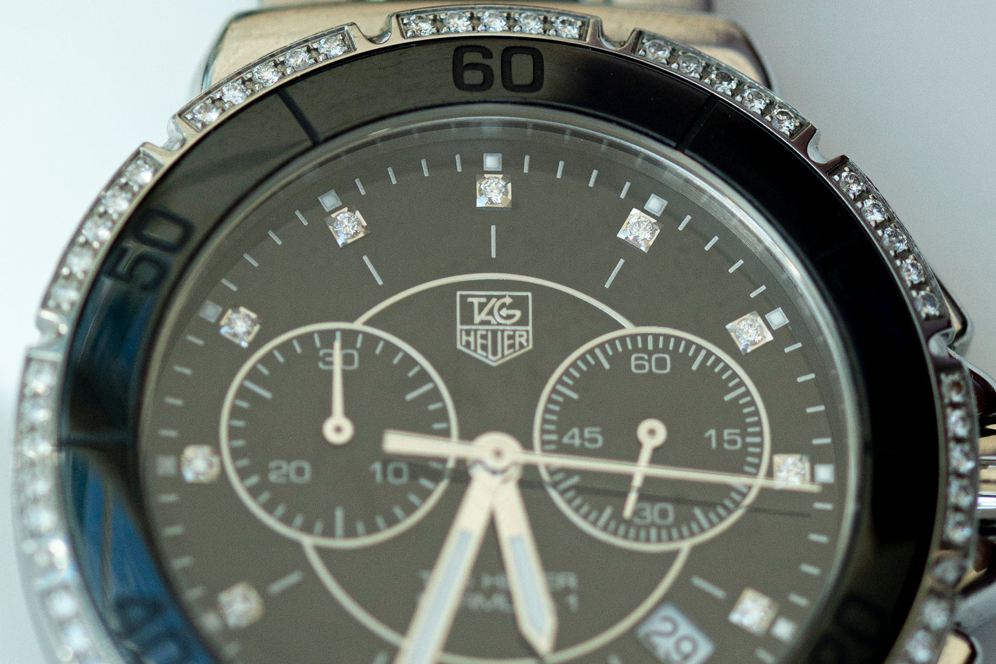TAG HEUER FORMULA 1 FACTORY DIAMONDS CHRONOGRAPH QUARTZ SWISS PRELOVED WATCH