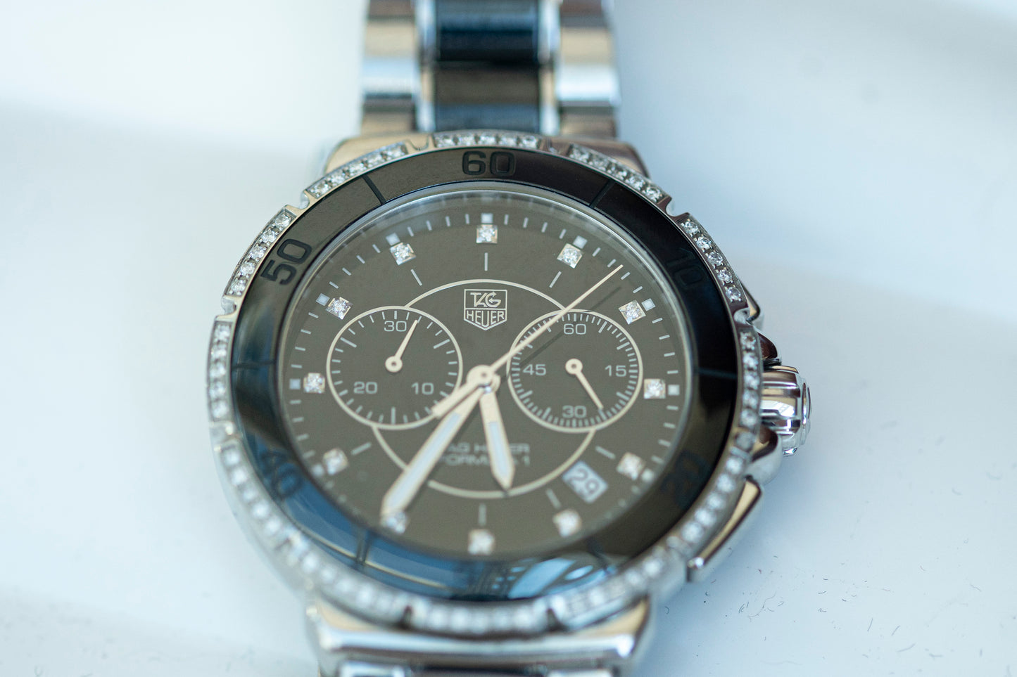TAG HEUER FORMULA 1 FACTORY DIAMONDS CHRONOGRAPH QUARTZ SWISS PRELOVED WATCH