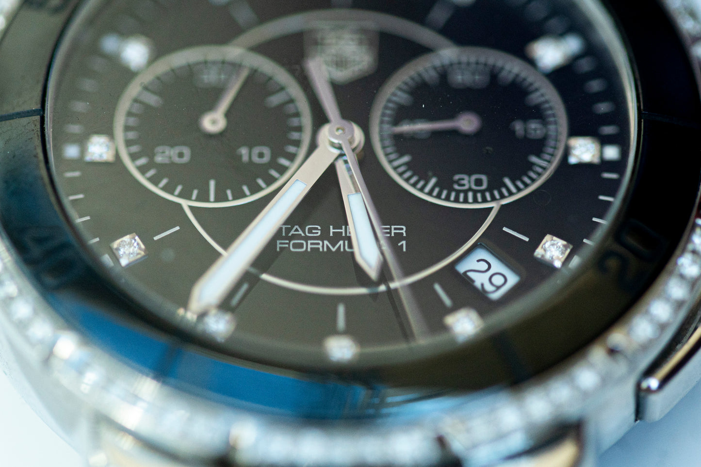 TAG HEUER FORMULA 1 FACTORY DIAMONDS CHRONOGRAPH QUARTZ SWISS PRELOVED WATCH