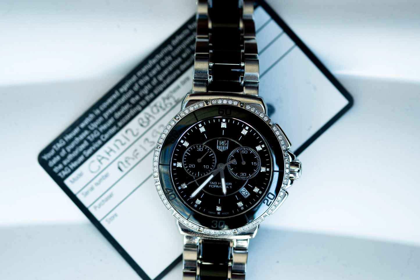 TAG HEUER FORMULA 1 FACTORY DIAMONDS CHRONOGRAPH QUARTZ SWISS PRELOVED WATCH