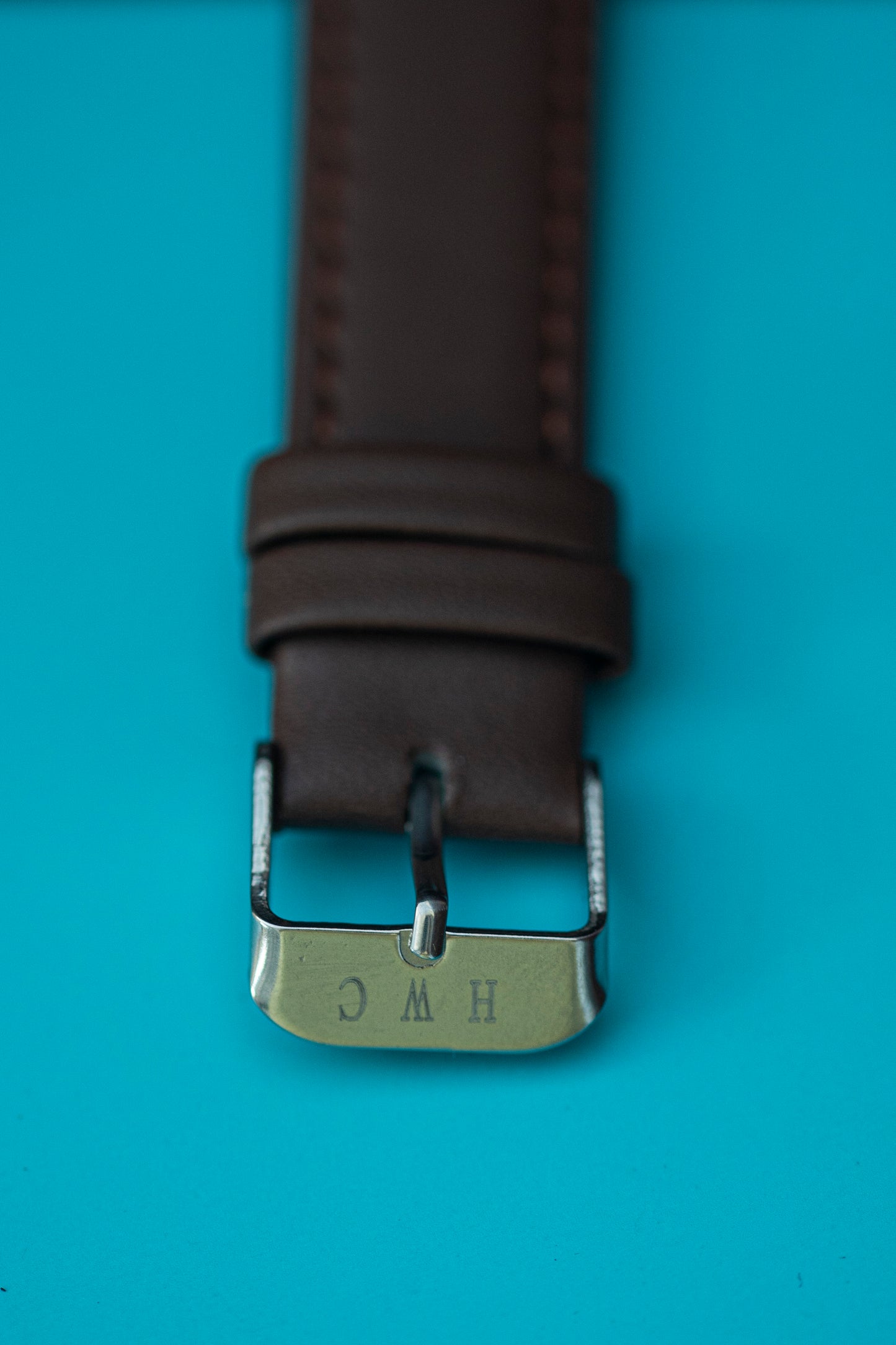 HWC GENUINE LEATHER WATCH STRAP 18MM BROWN STAINLESS STEEL BUCKLE