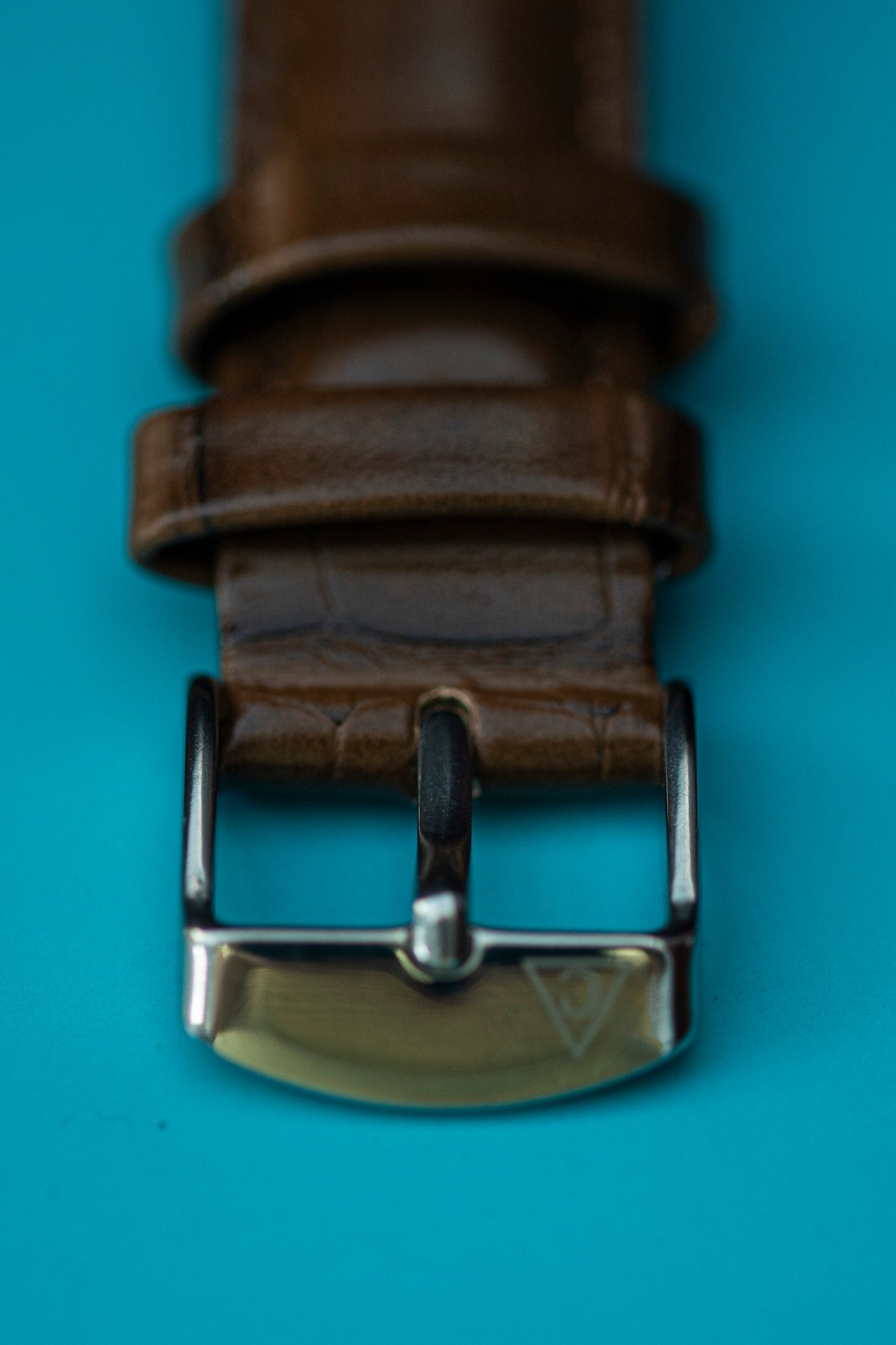 CHALLENGE SWISS GENUINE LEATHER WATCH STRAP 18MM BROWN CROCODILE PATTERN