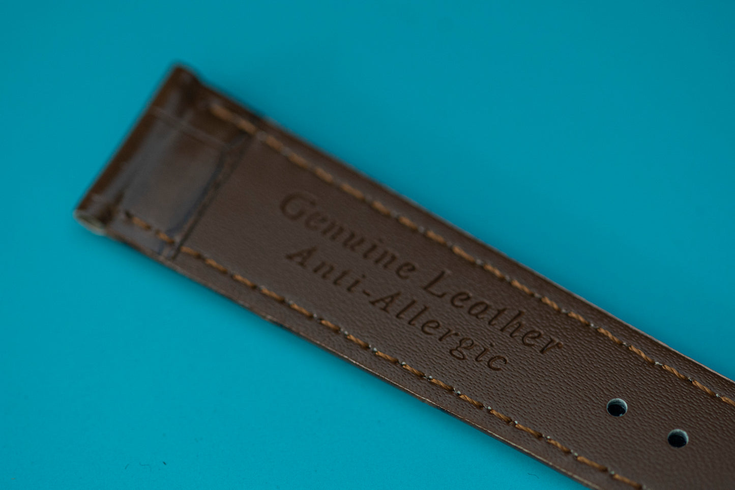 CHALLENGE SWISS GENUINE LEATHER WATCH STRAP 18MM BROWN CROCODILE PATTERN