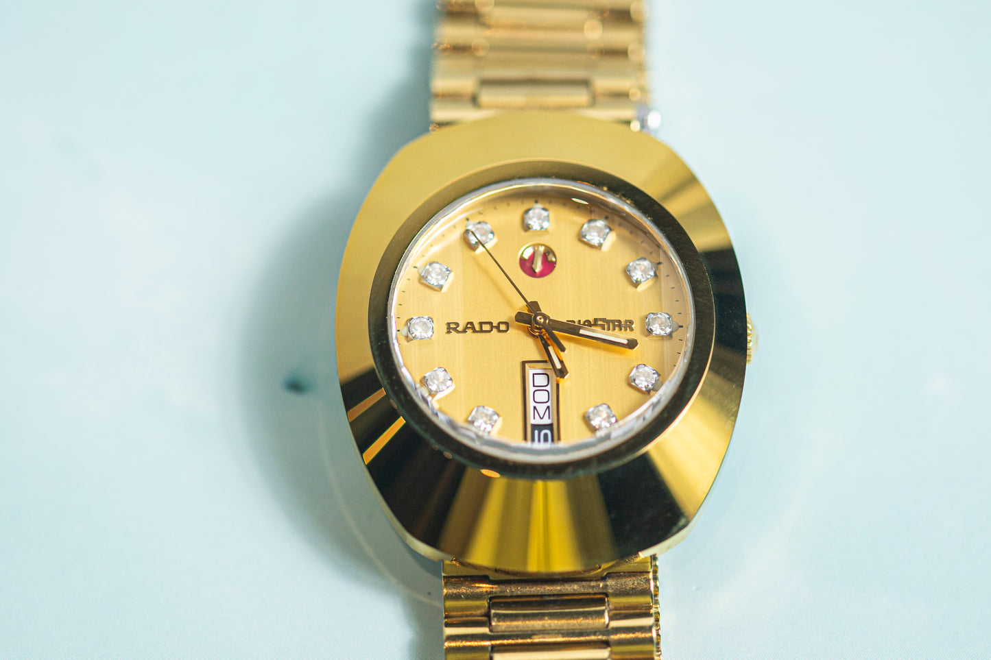 RADO DIASTAR 2000s AUTOMATIC CERAMIC CASE GOLD PLATED DAY DATE SWISS PRELOVED WATCH