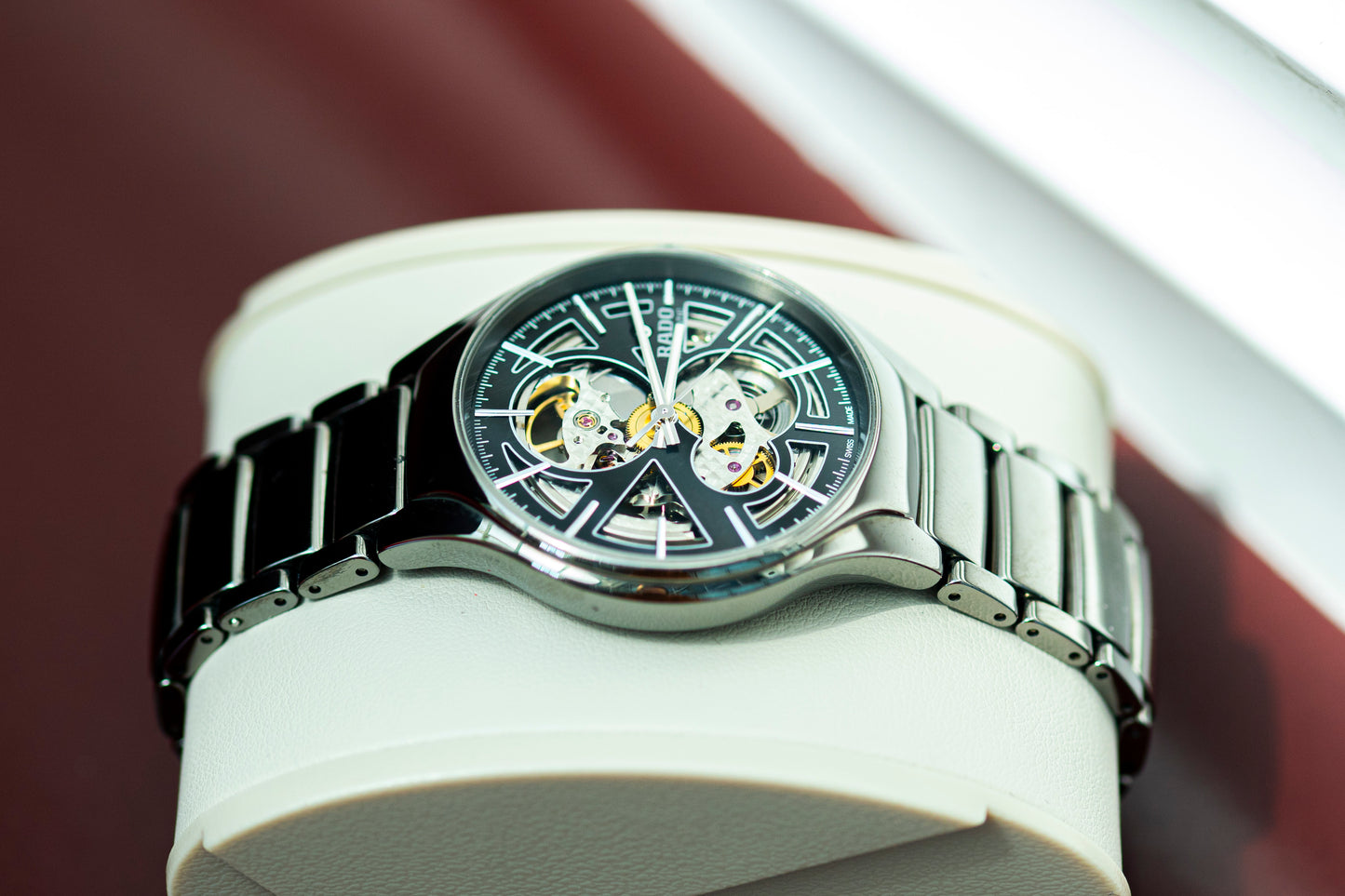 RADO TRUE FULL SET AUTOMATIC OPEN HEART SKELETON BLACK CERAMIC SWISS PRELOVED WATCH
