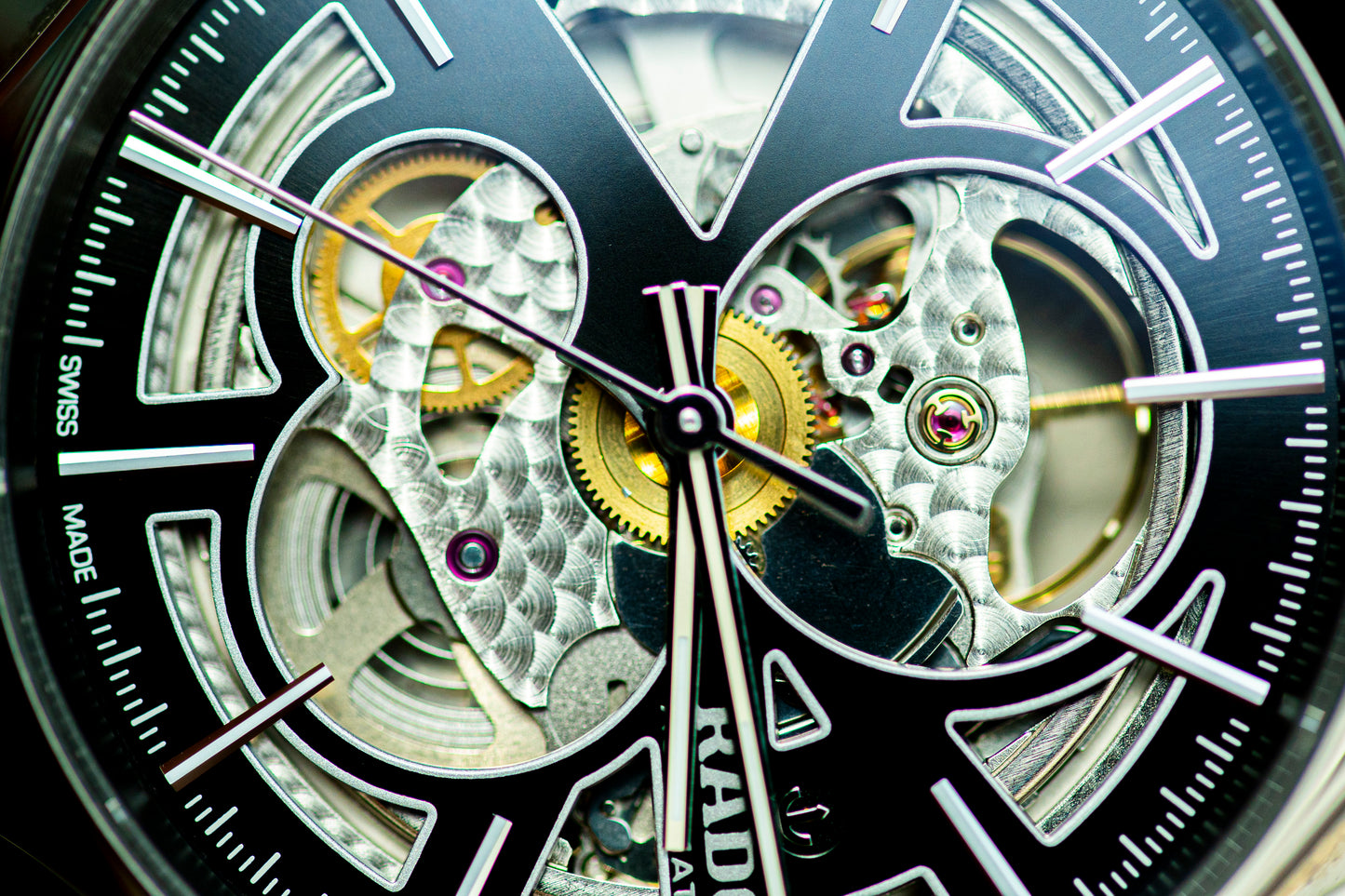 RADO TRUE FULL SET AUTOMATIC OPEN HEART SKELETON BLACK CERAMIC SWISS PRELOVED WATCH