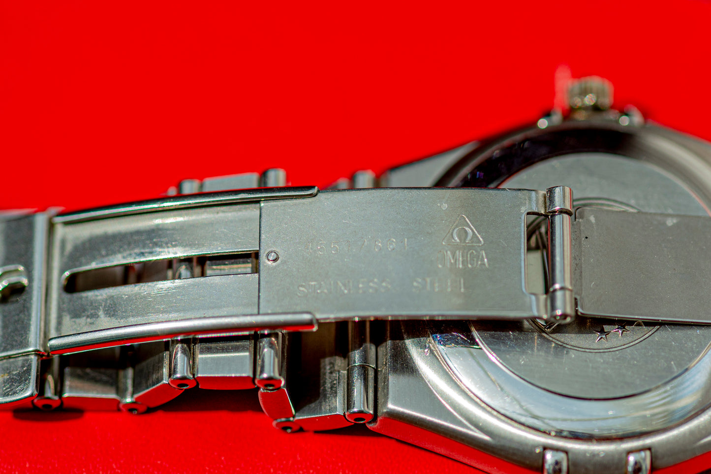 OMEGA CONSTELLATION QUARTZ BLUE TEXTURED DIAL STAINLESS STEEL SWISS PRELOVED WATCH