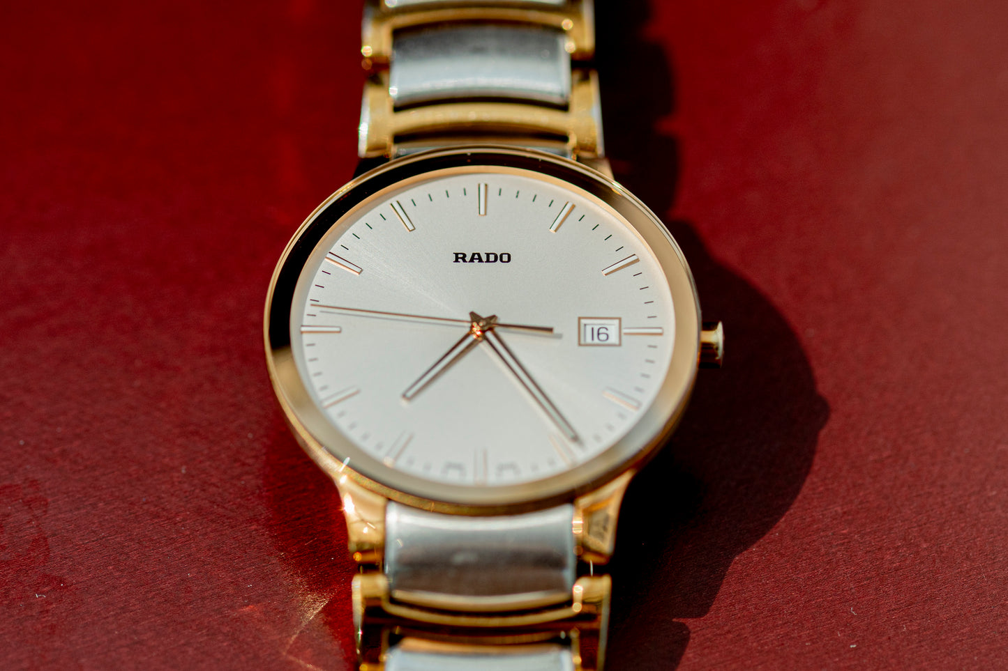 RADO CENTRIX QUARTZ DATE TWO TONE CERAMIC STAINLESS STEEL SWISS PRELOVED WATCH
