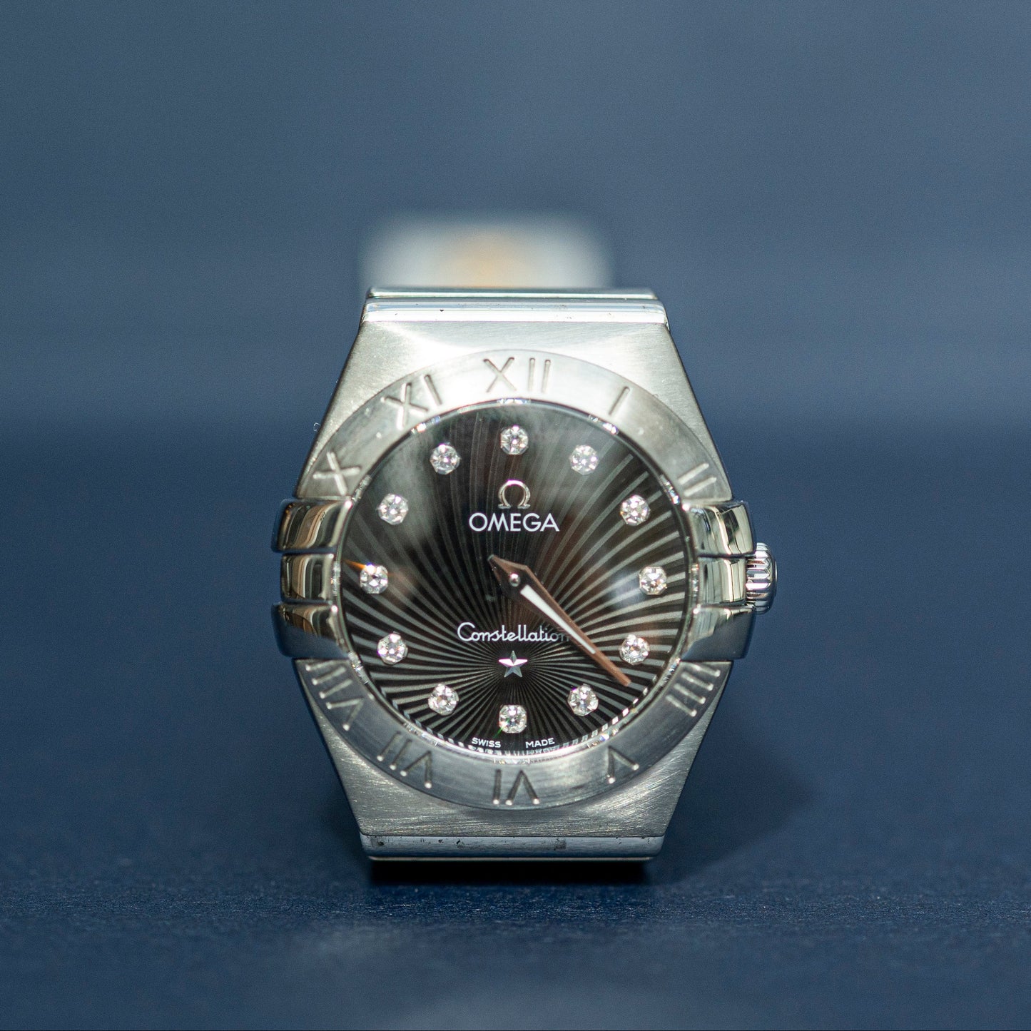 OMEGA CONSTELLATION SUPERNOVA DIAL FACTORY DIAMONDS QUARTZ STAINLESS STEEL SWISS PRELOVED WATCH