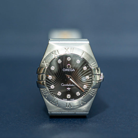 OMEGA CONSTELLATION SUPERNOVA DIAL FACTORY DIAMONDS QUARTZ STAINLESS STEEL SWISS PRELOVED WATCH