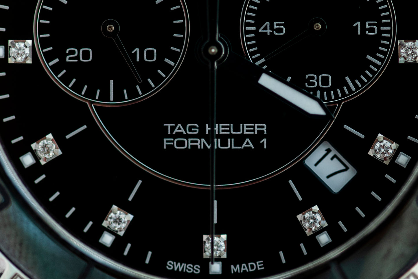 TAG HEUER FORMULA 1 DIAMOND CHRONOGRAPH BLACK DIAL FULL SET SWISS PRELOVED WATCH