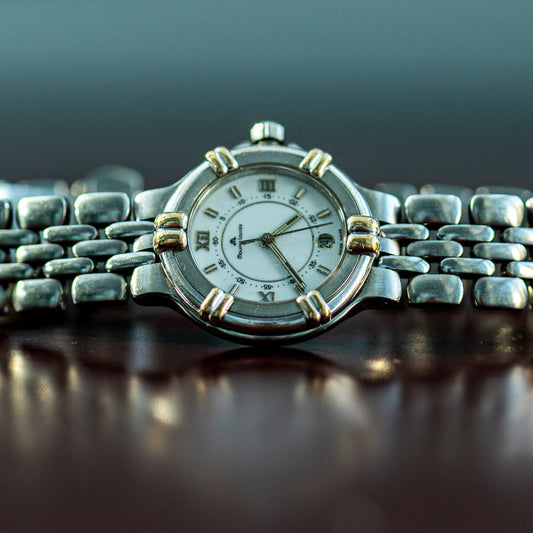 MAURICE LACROIX MIROS TWO-TONE WHITE DIAL QUARTZ SWISS PRELOVED WATCH