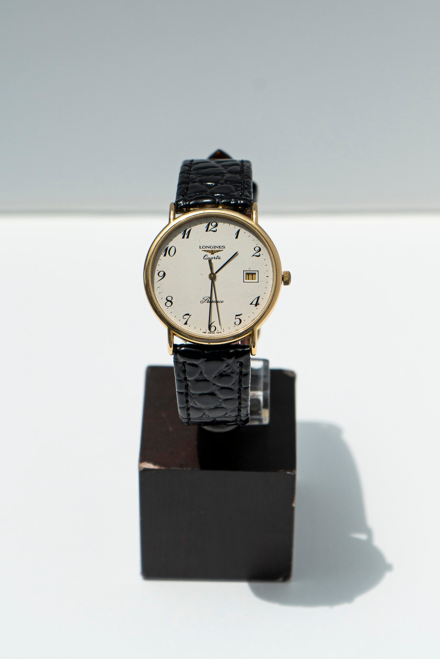 LONGINES PRESENCE WHITE DIAL GOLD-TONE QUARTZ SWISS PRELOVED WATCH