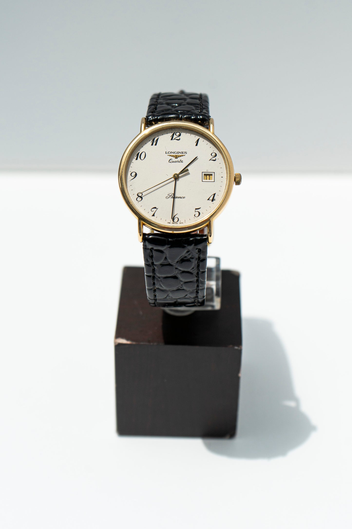 LONGINES PRESENCE WHITE DIAL GOLD-TONE QUARTZ SWISS PRELOVED WATCH