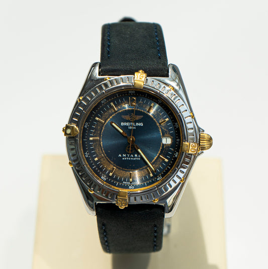 BREITLING ANTARES TWO-TONE BLUE DIAL AUTOMATIC SWISS PRELOVED WATCH