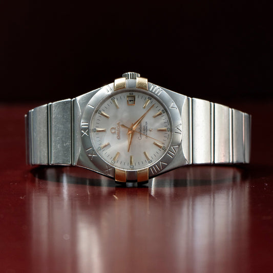 OMEGA CONSTELLATION CO-AXIAL CHRONOMETER AUTOMATIC MOTHER OF PEARL DIAL TWO TONE SWISS PRELOVED WATCH