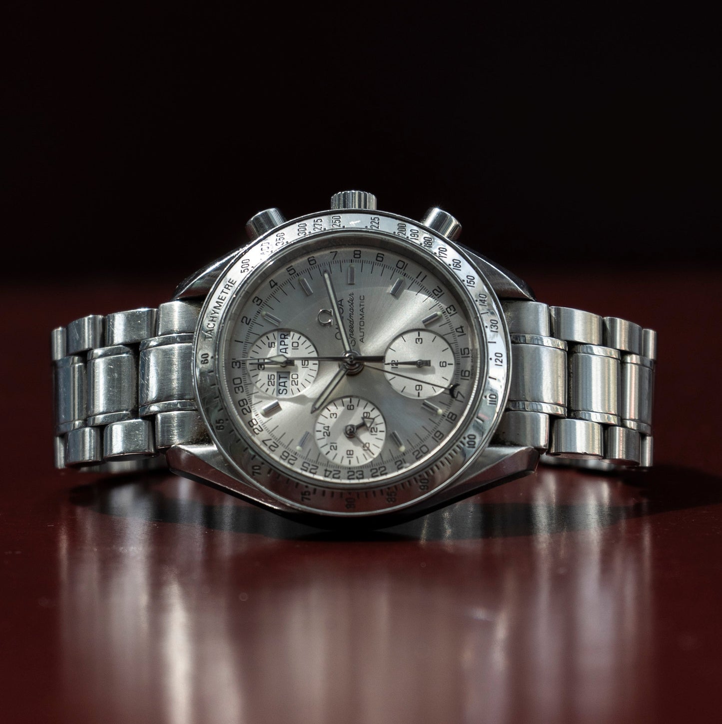 OMEGA SPEEDMASTER TRIPLE DATE AUTOMATIC CHRONOGRAPH SILVER DIAL SWISS PRELOVED WATCH