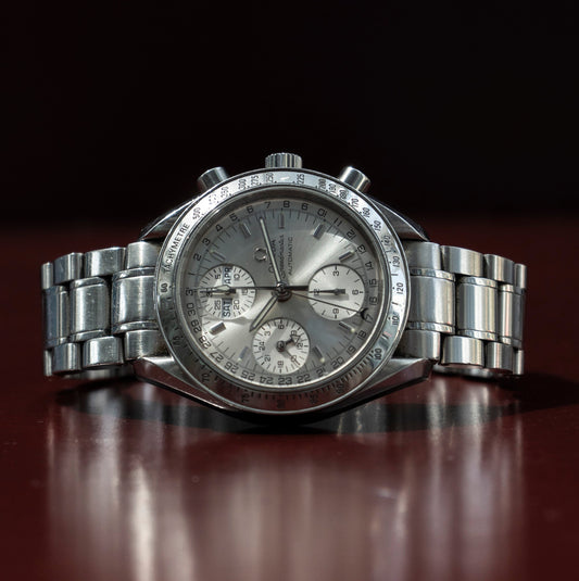 OMEGA SPEEDMASTER TRIPLE DATE AUTOMATIC CHRONOGRAPH SILVER DIAL SWISS PRELOVED WATCH